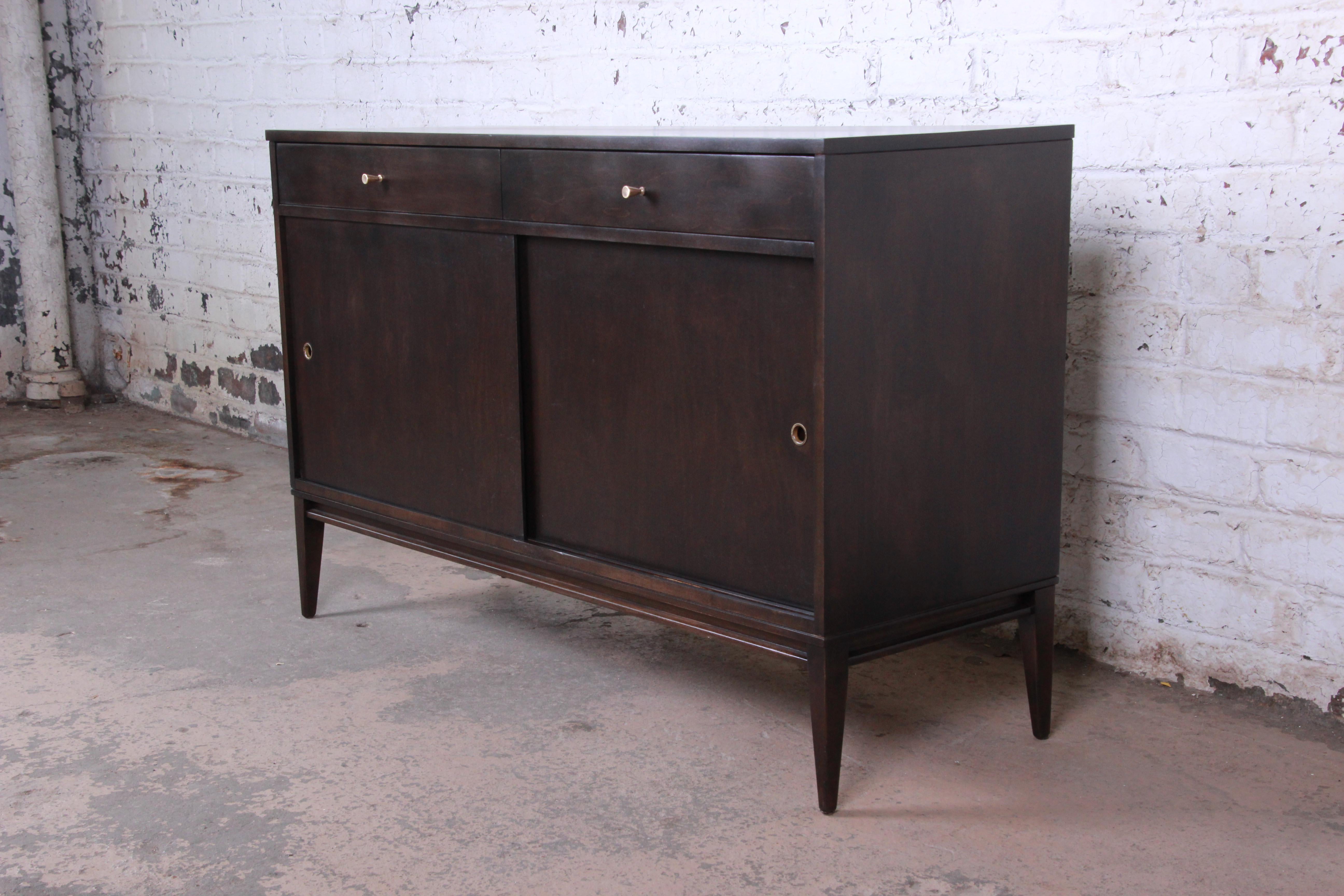 Mid-Century Modern Paul McCobb Planner Group Sliding Door Sideboard Credenza or Record Cabinet