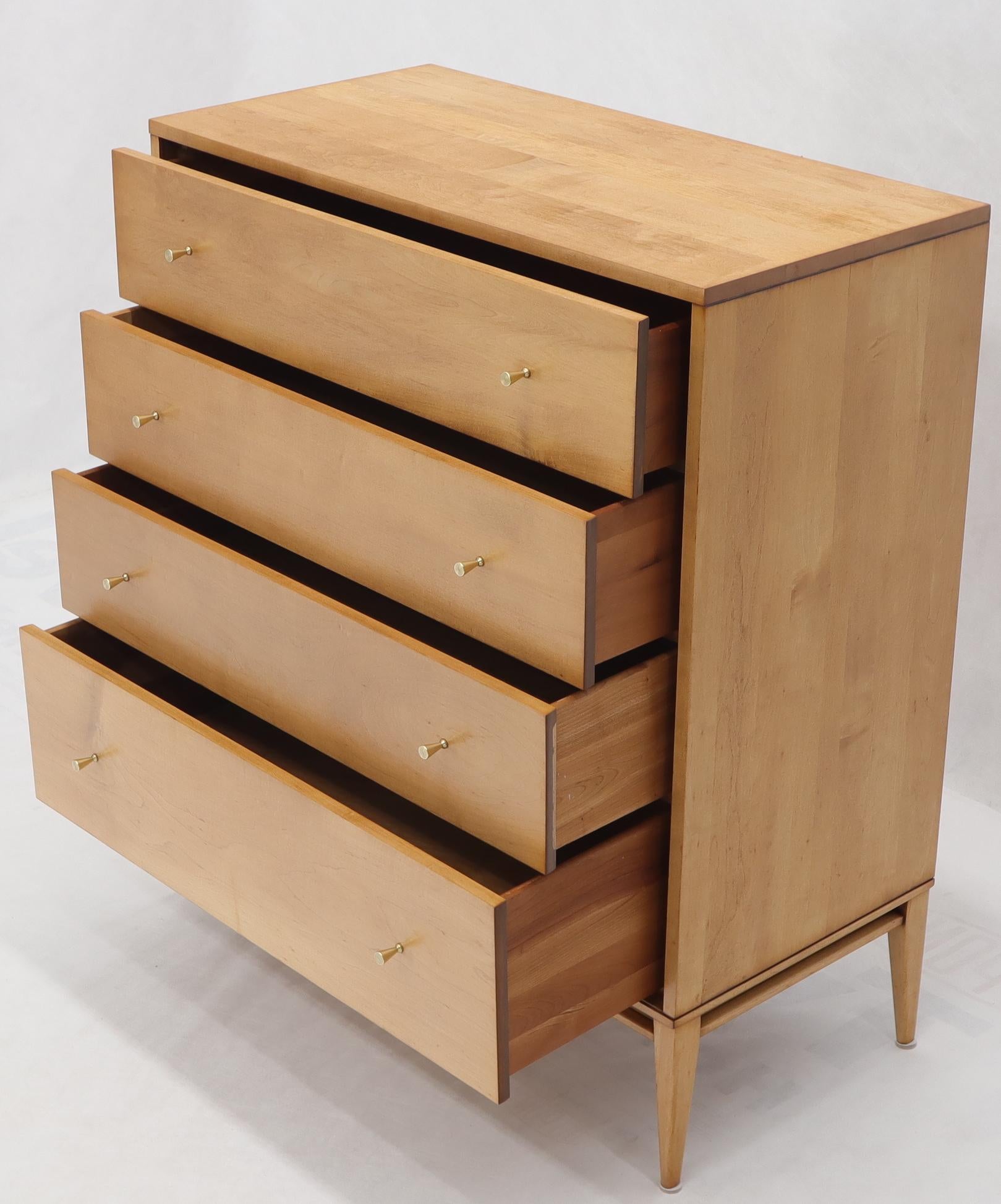 Paul McCobb Mid-Century Modern 4 drawers solid birch high chest dresser.
