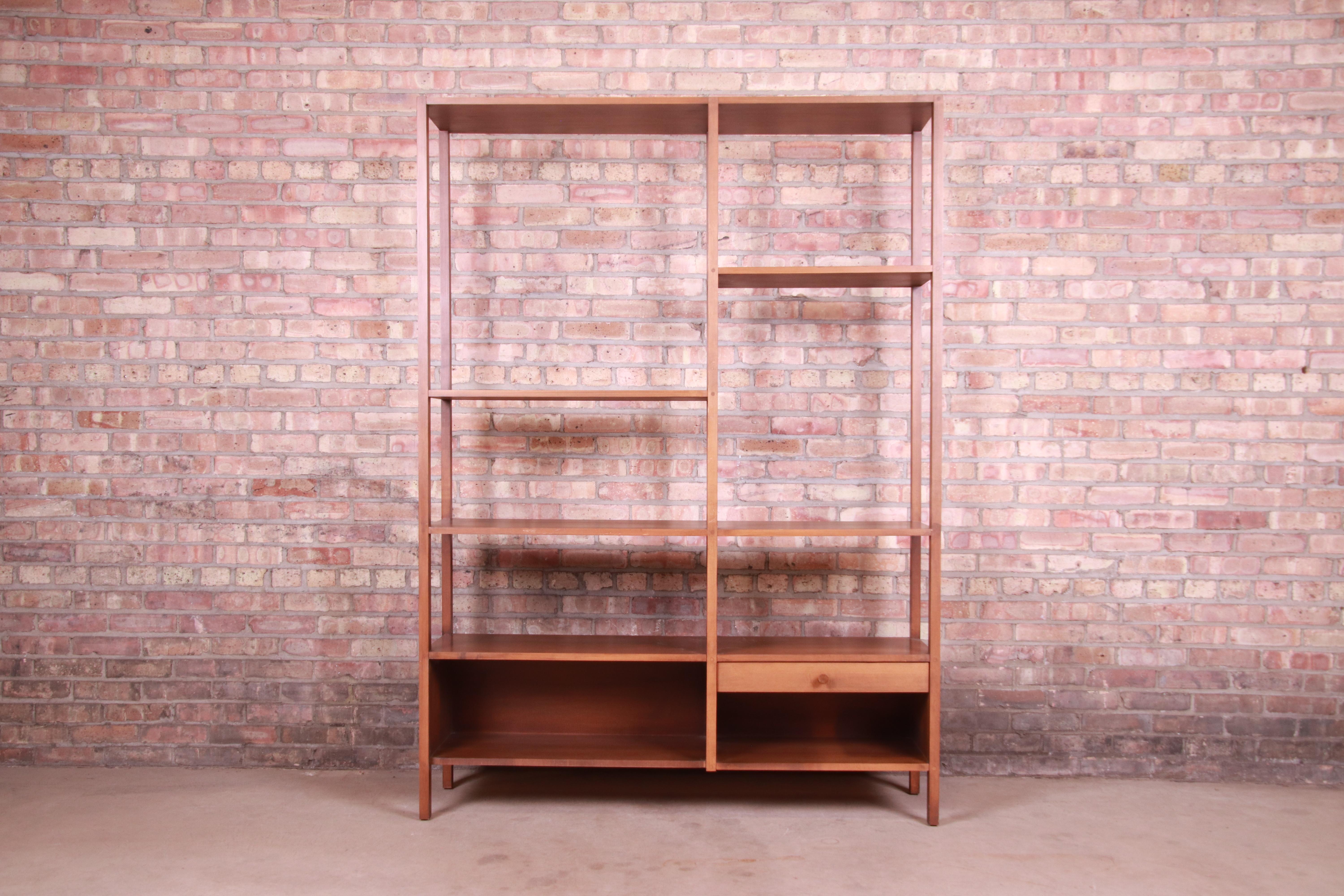 A rare and exceptional Mid-Century Modern solid birch bookcase wall unit, etagere, or room divider

By Paul McCobb for Winchendon Furniture, 