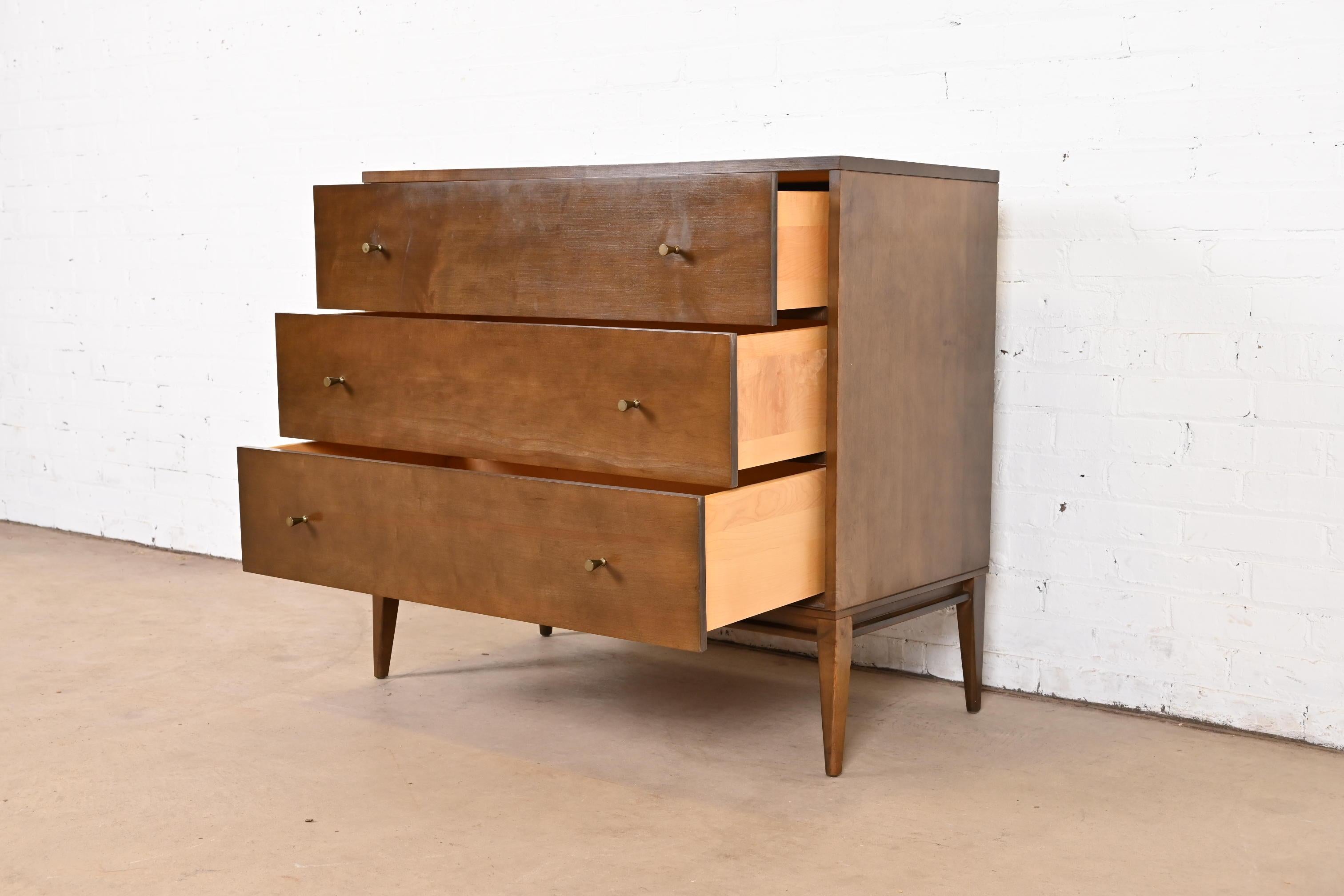 Brass Paul McCobb Planner Group Solid Birch Dresser or Chest of Drawers, 1950s For Sale