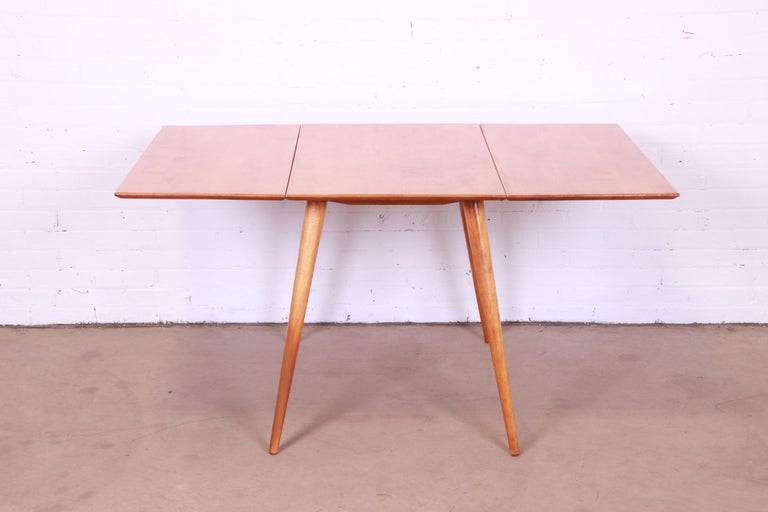 American Paul McCobb Planner Group Solid Maple Drop Leaf Dining Table, 1950s For Sale