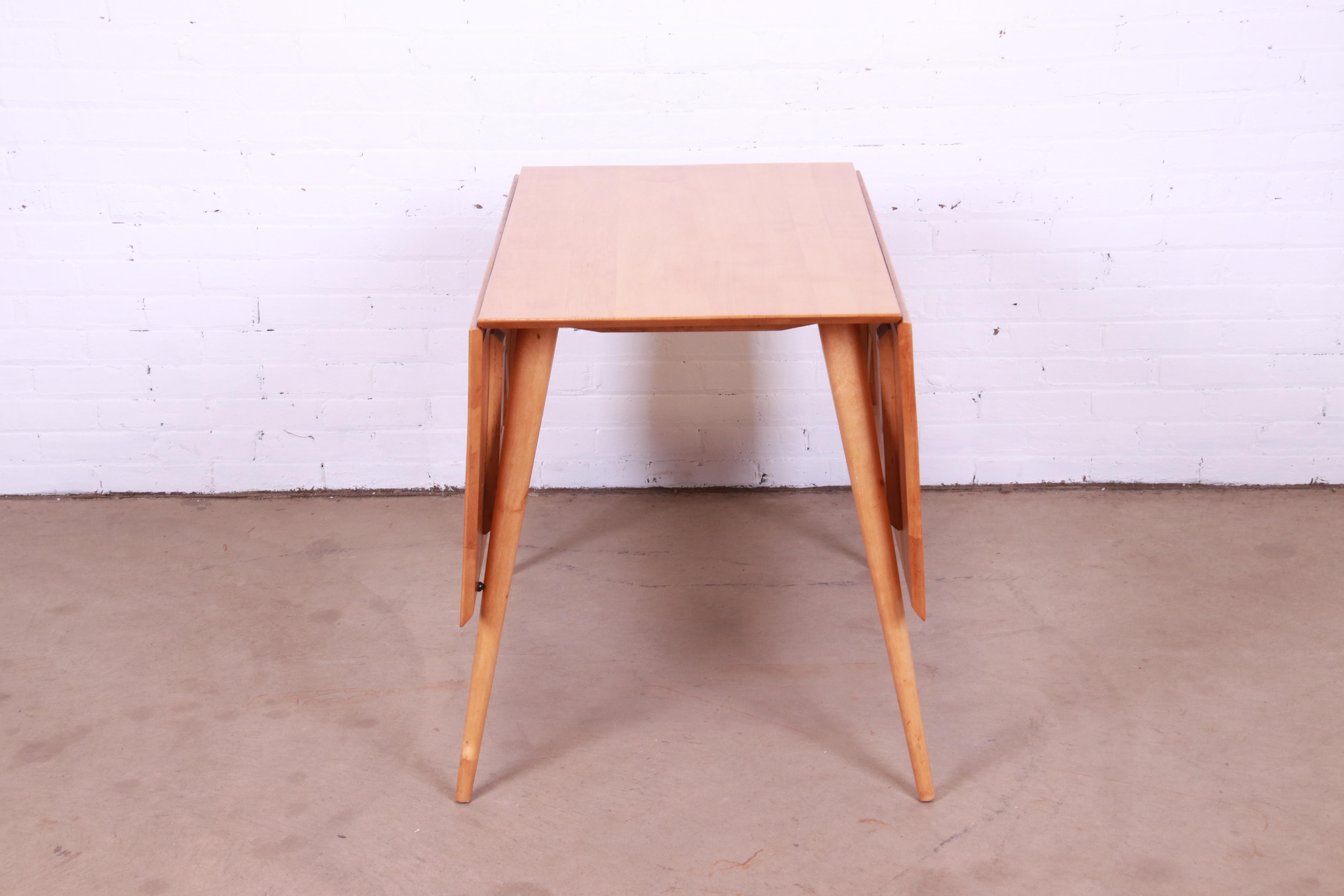 Paul McCobb Planner Group Solid Maple Drop Leaf Dining Table, Newly Refinished For Sale 1
