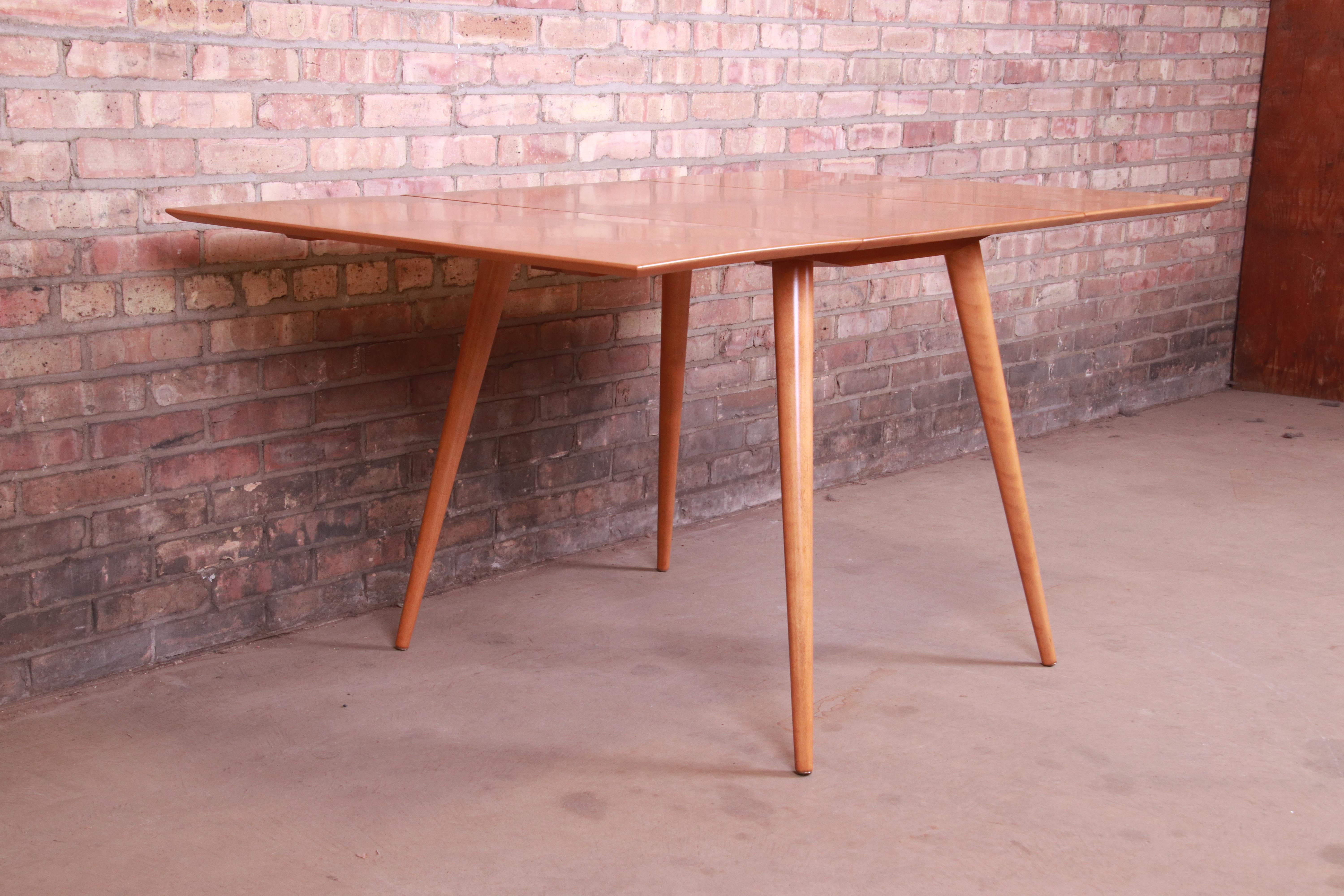 Mid-Century Modern Paul McCobb Planner Group Solid Maple Drop-Leaf Dining Table, Newly Refinished