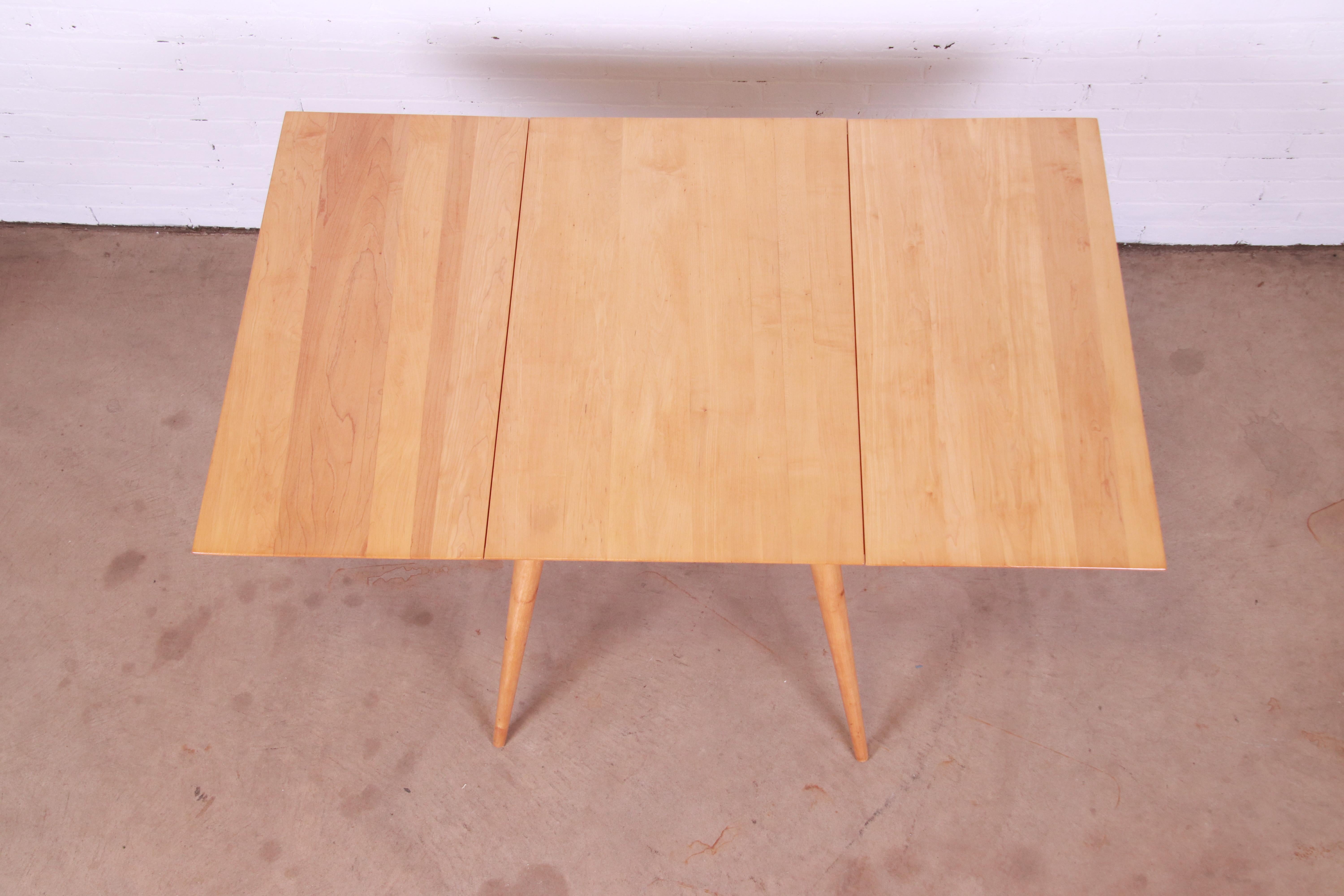 Mid-20th Century Paul McCobb Planner Group Solid Maple Drop Leaf Dining Table, Newly Refinished For Sale