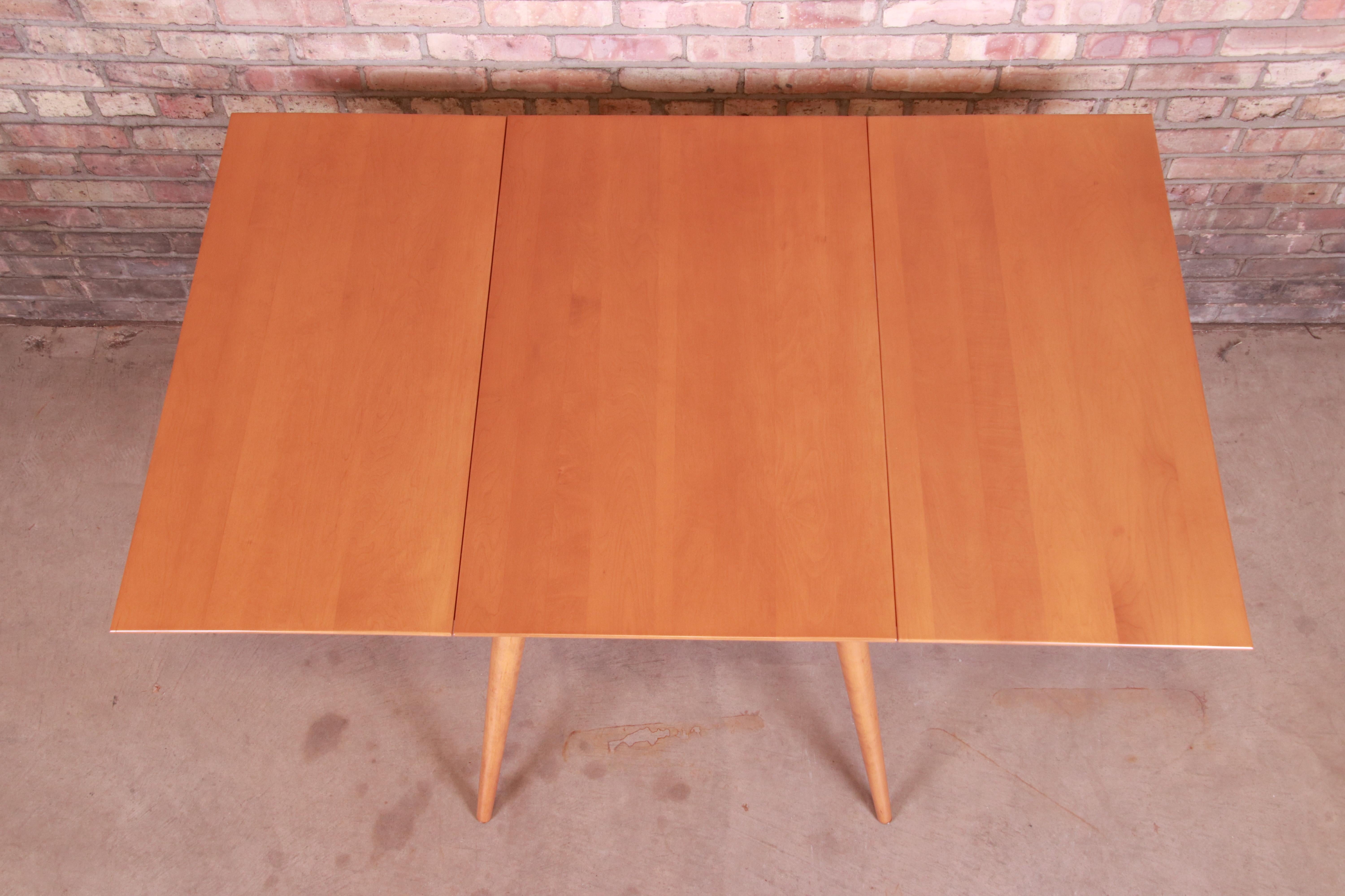 Mid-20th Century Paul McCobb Planner Group Solid Maple Drop-Leaf Dining Table, Newly Refinished