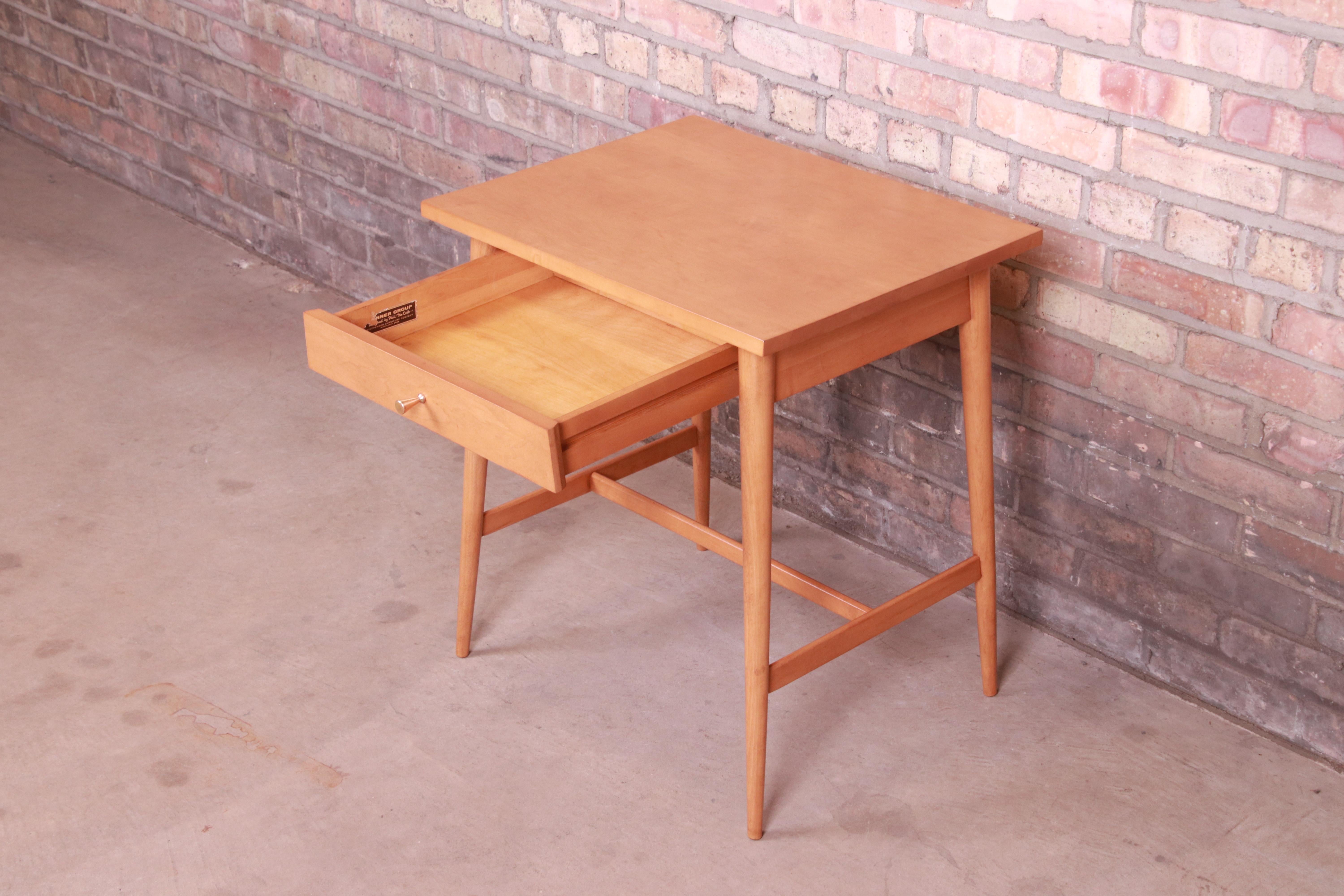 Mid-20th Century Paul McCobb Planner Group Solid Maple Nightstand, Newly Refinished For Sale