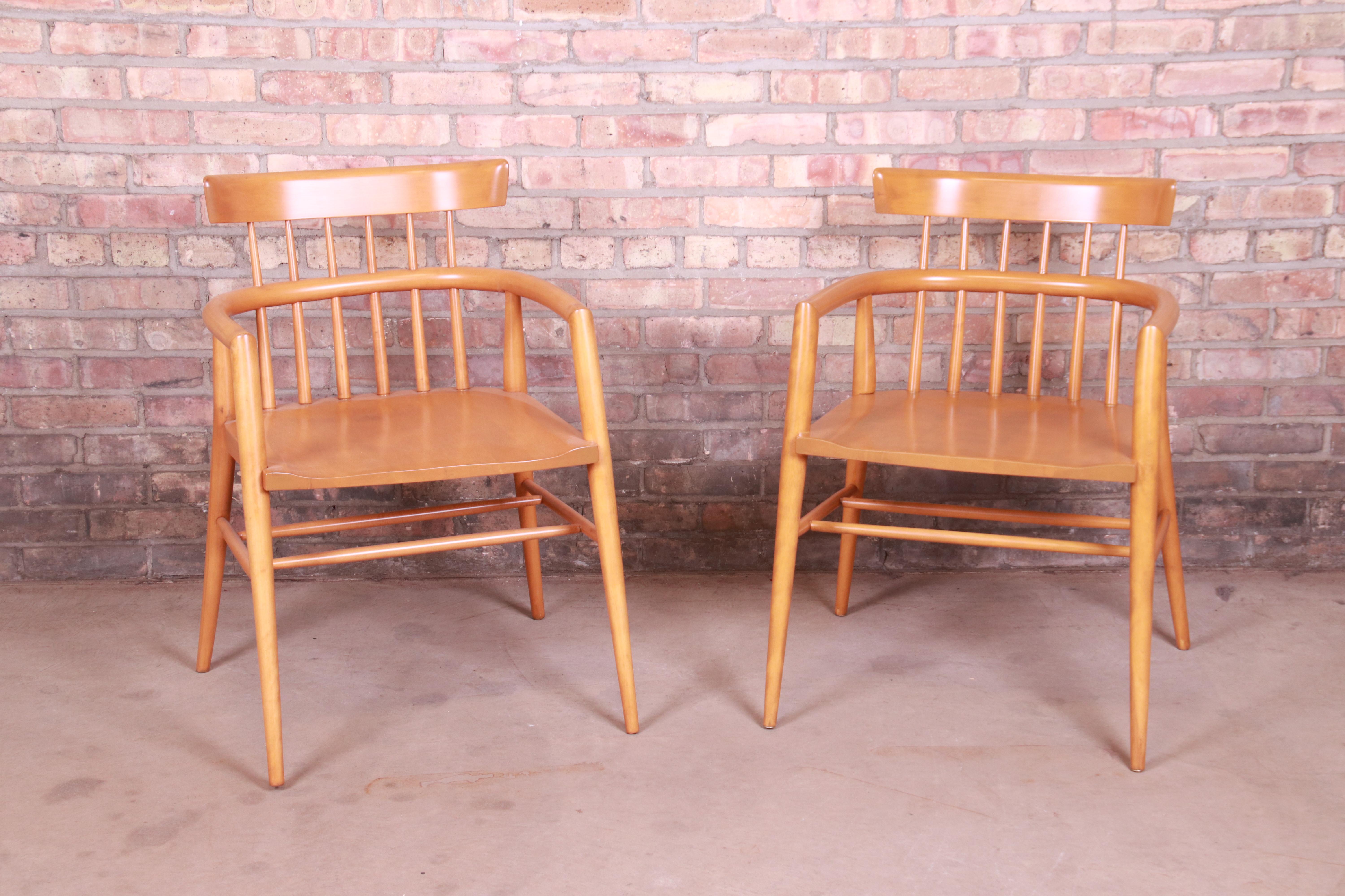 A rare and exceptional pair of Mid-Century Modern solid maple spindle back armchairs

By Paul McCobb for Winchendon Furniture 