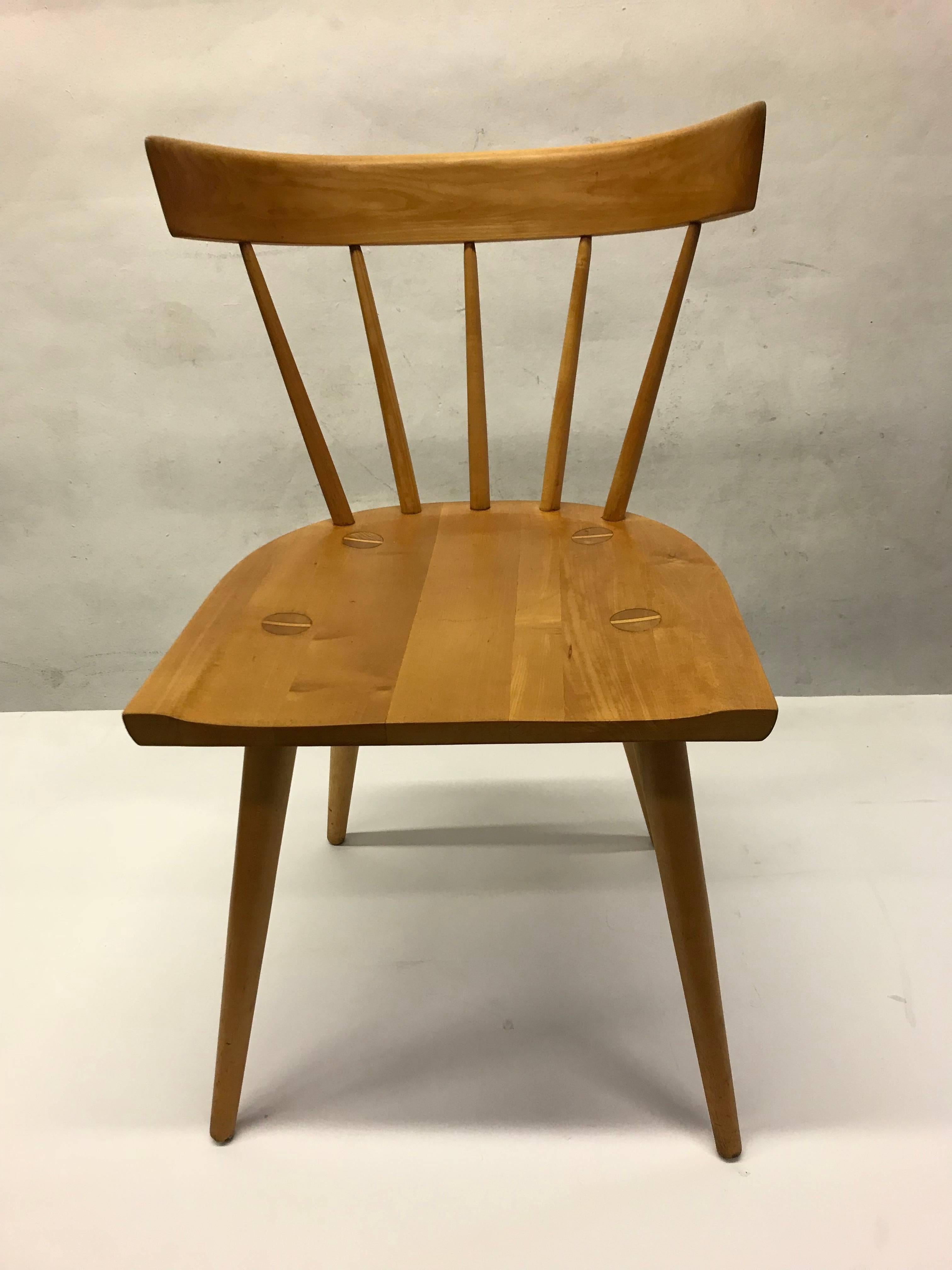 Midcentury solid maple chair designed by Paul McCobb.