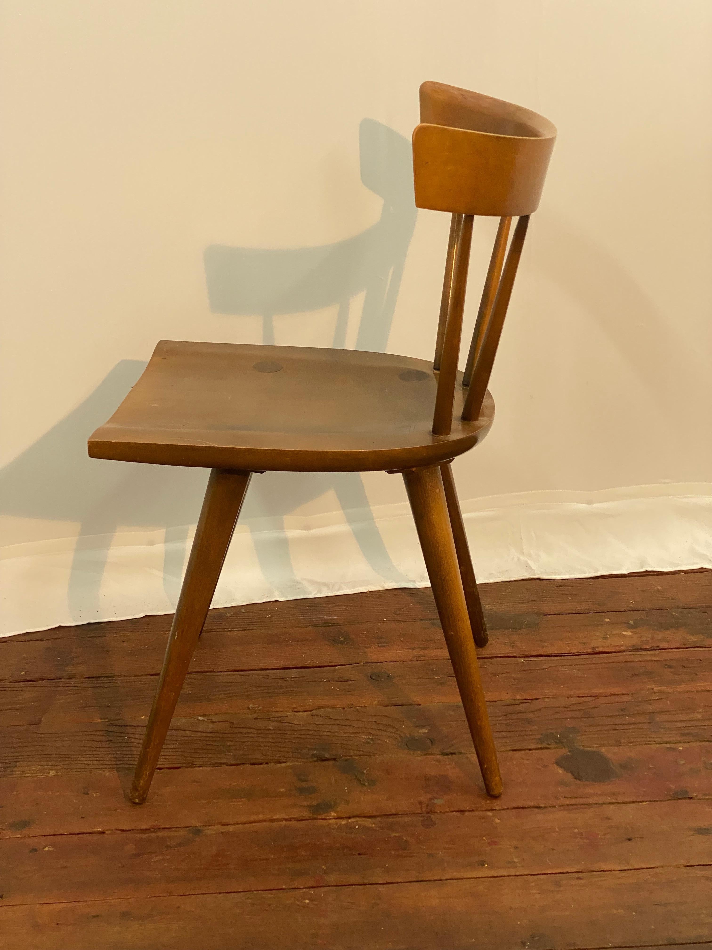 Paul McCobb Planner Group Spindle Back Side Chair In Good Condition For Sale In Garnerville, NY