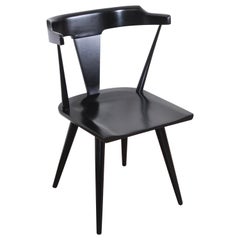 Paul McCobb Planner Group T-Back Black Lacquered Maple Dining Chair, Restored