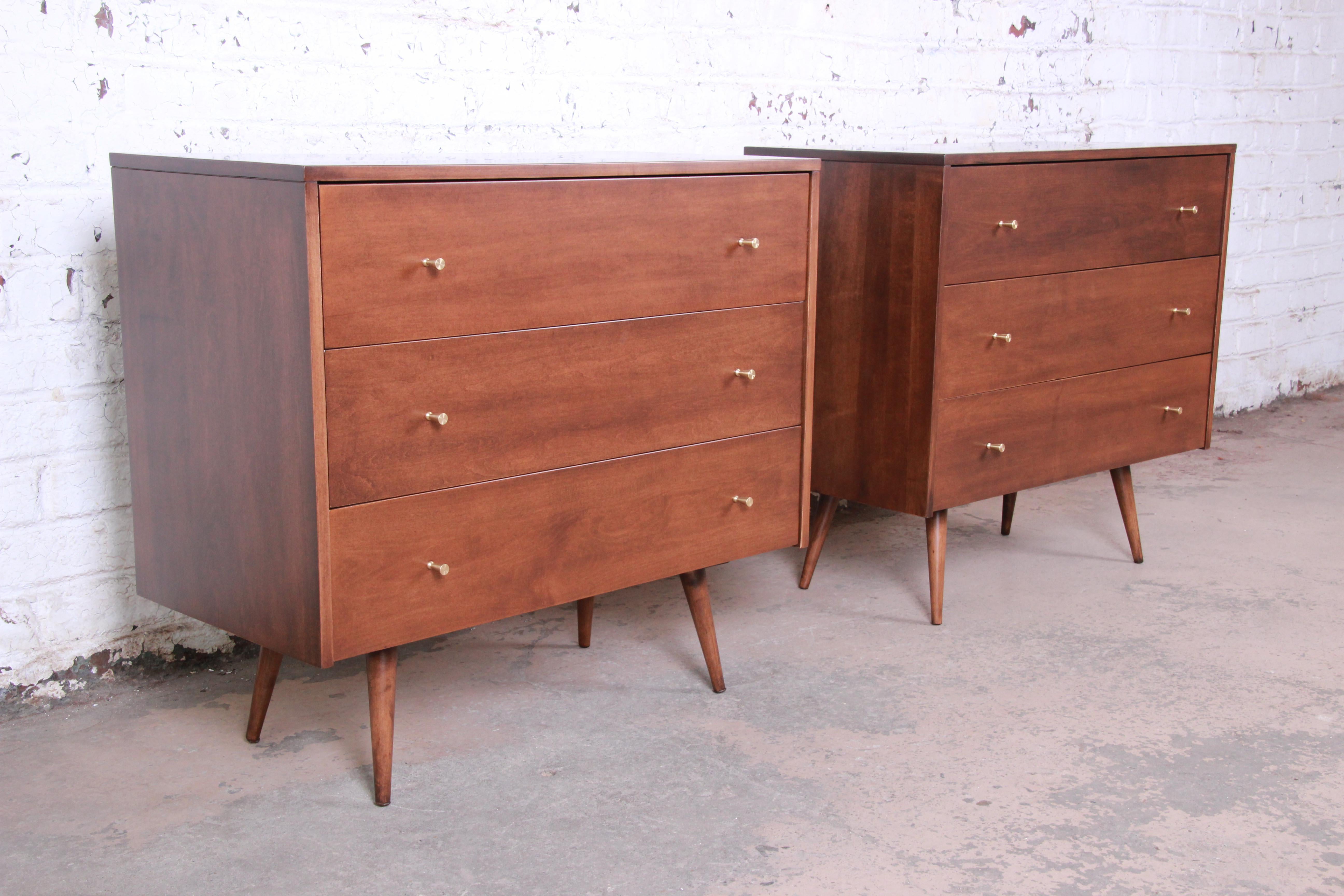 Mid-Century Modern Paul McCobb Planner Group Three-Drawer Bachelor Chests or Large Nightstands