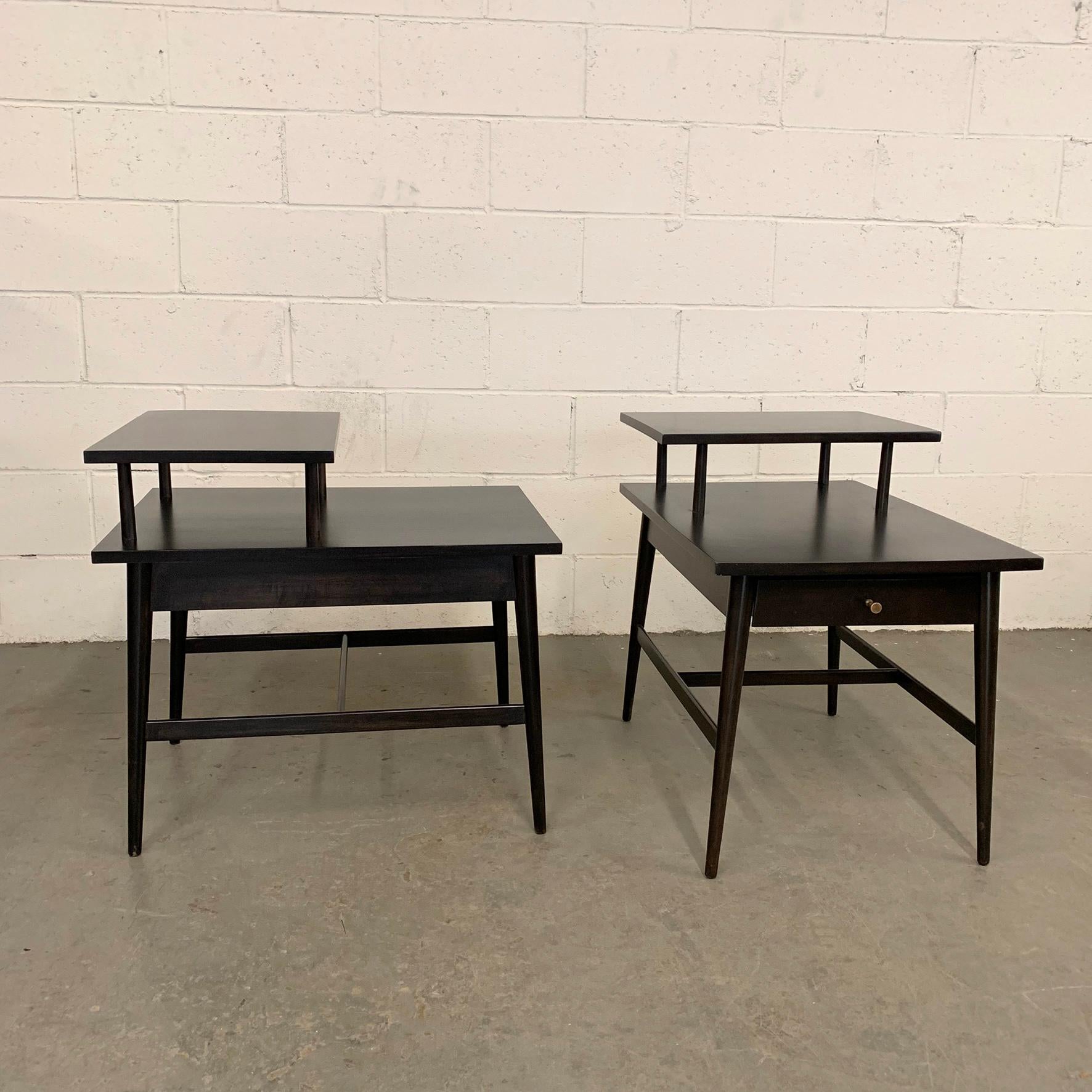 American Paul McCobb For Planner Group Ebonized Step End Tables