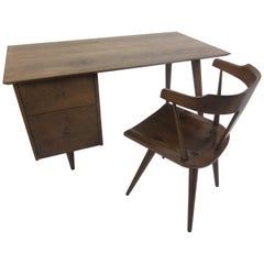 Paul McCobb Planner Group Walnut Desk and Chair