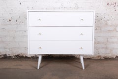 Paul McCobb Planner Group White Lacquered Chest or Large Nightstand, Restored