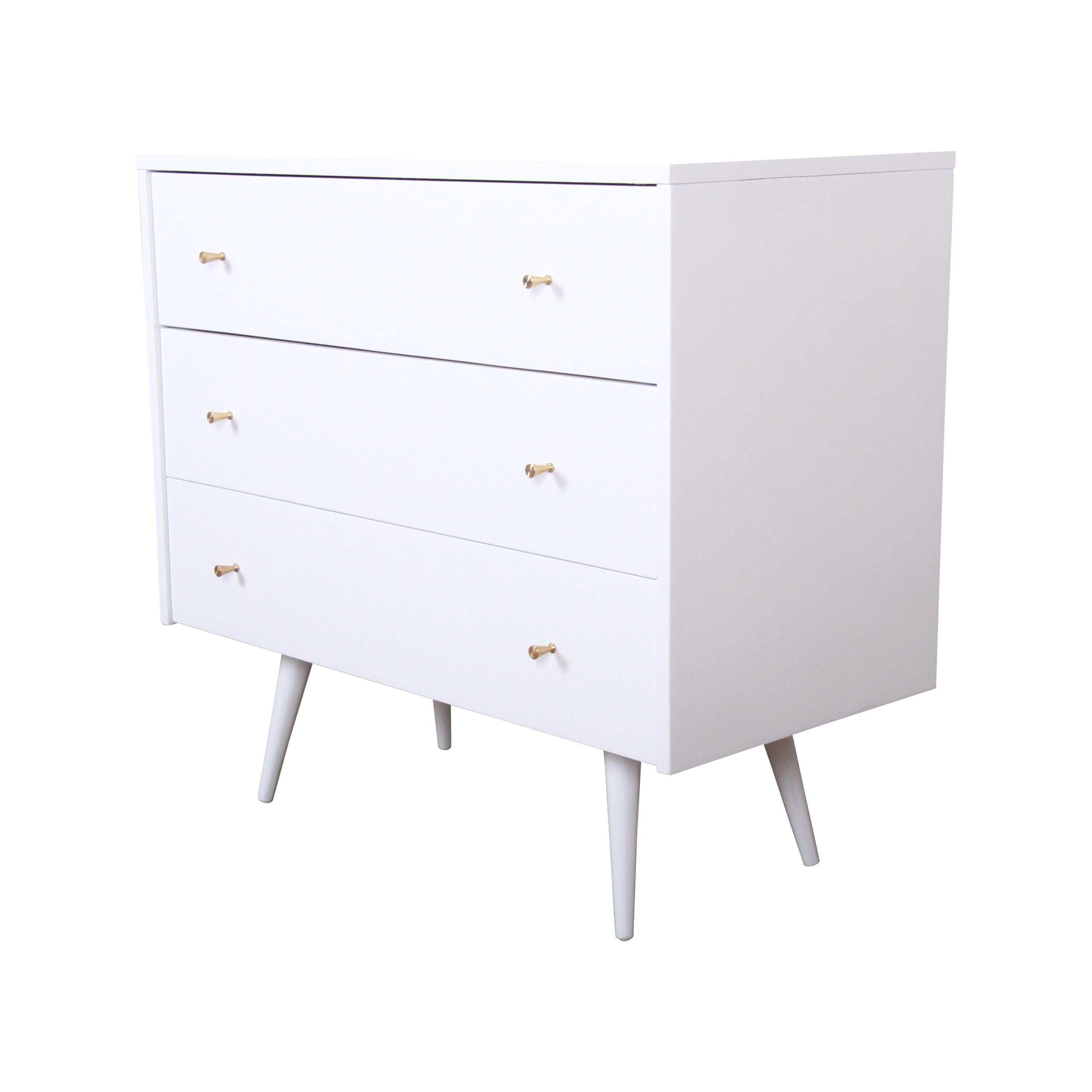 Paul McCobb Planner Group White Lacquered Chest or Large Nightstand, Restored