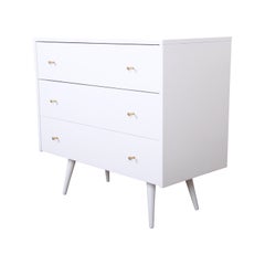 Paul McCobb Planner Group White Lacquered Chest or Large Nightstand, Restored