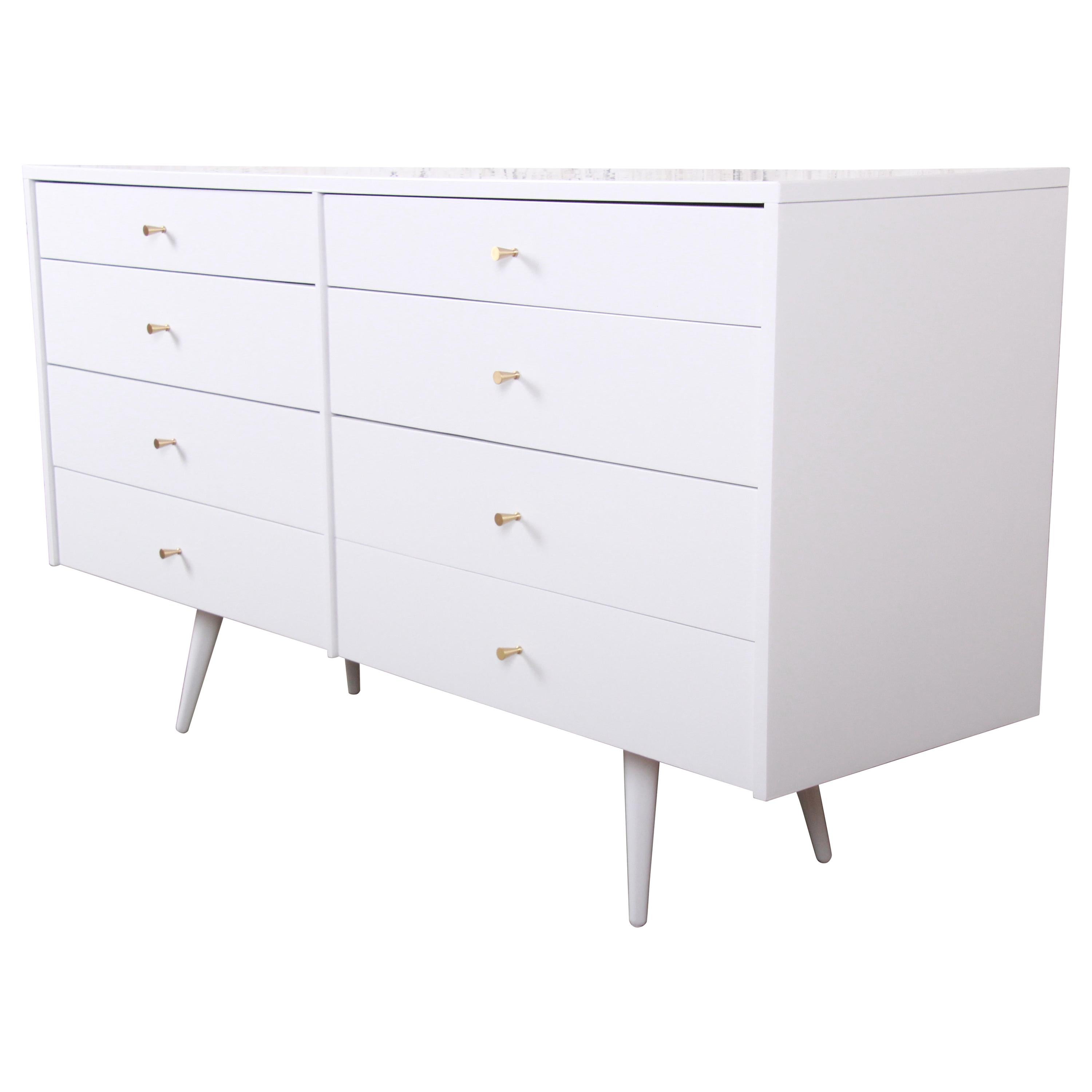 Paul McCobb Planner Group White Lacquered Dresser or Credenza, Newly Restored