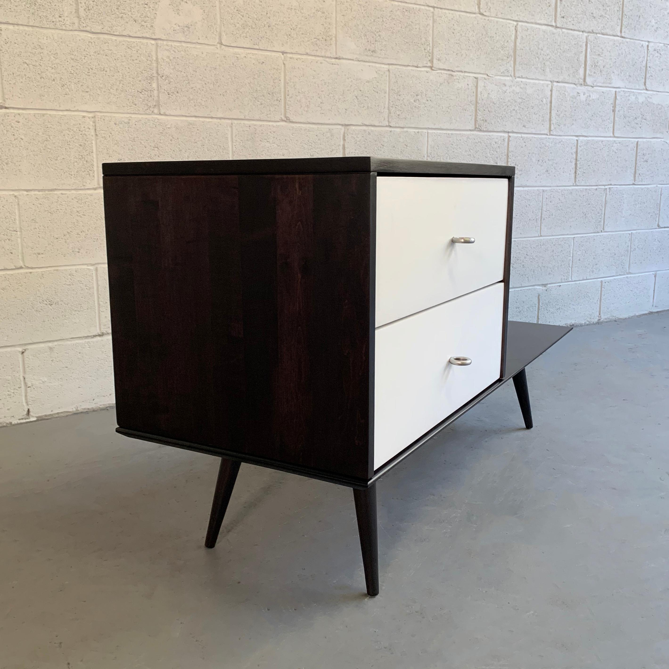Brass Paul McCobb Planner Group Winchendon Lacquered Maple Modular Dresser Unit For Sale