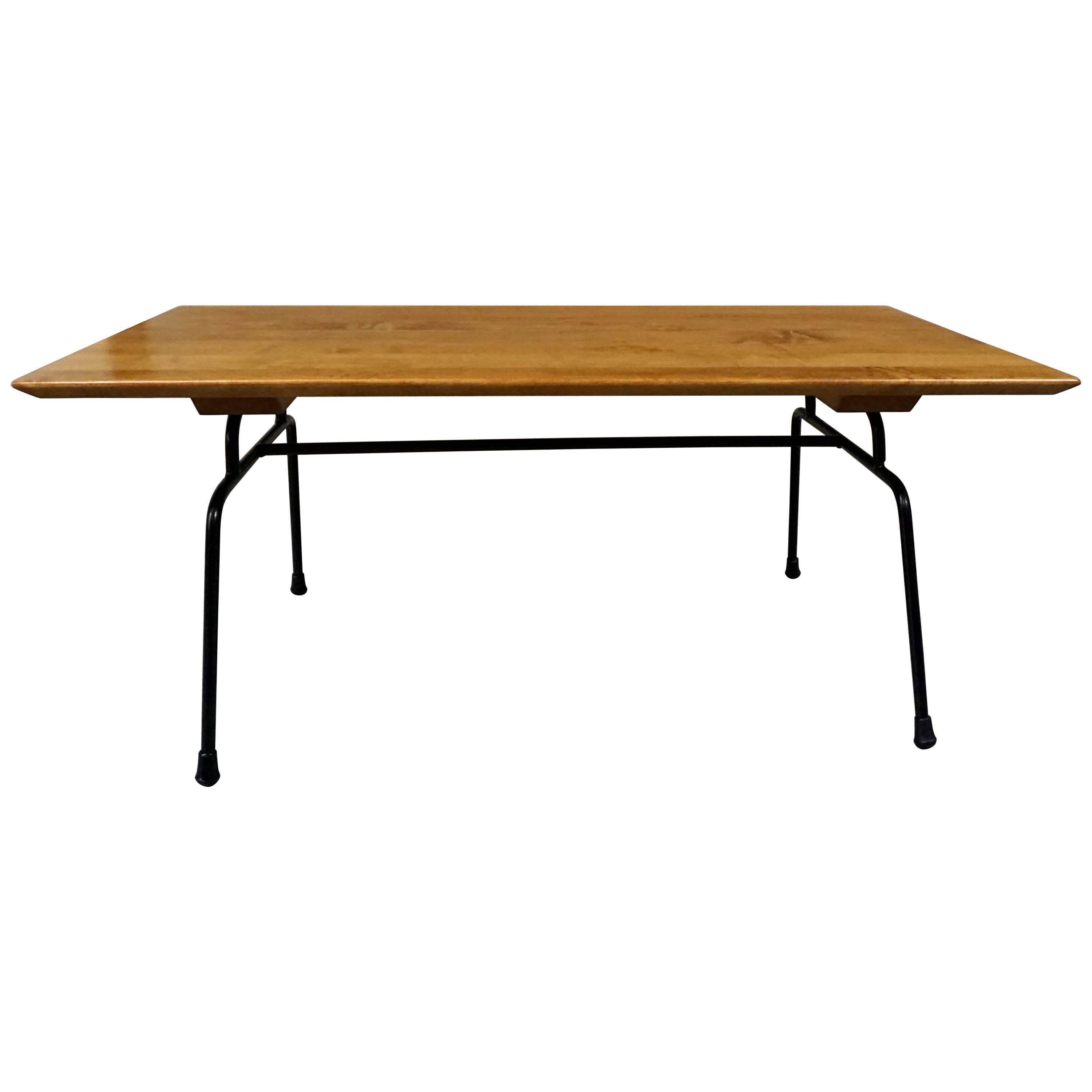 Paul McCobb Planner Group Wrought Iron and Wood Coffee Table For Sale
