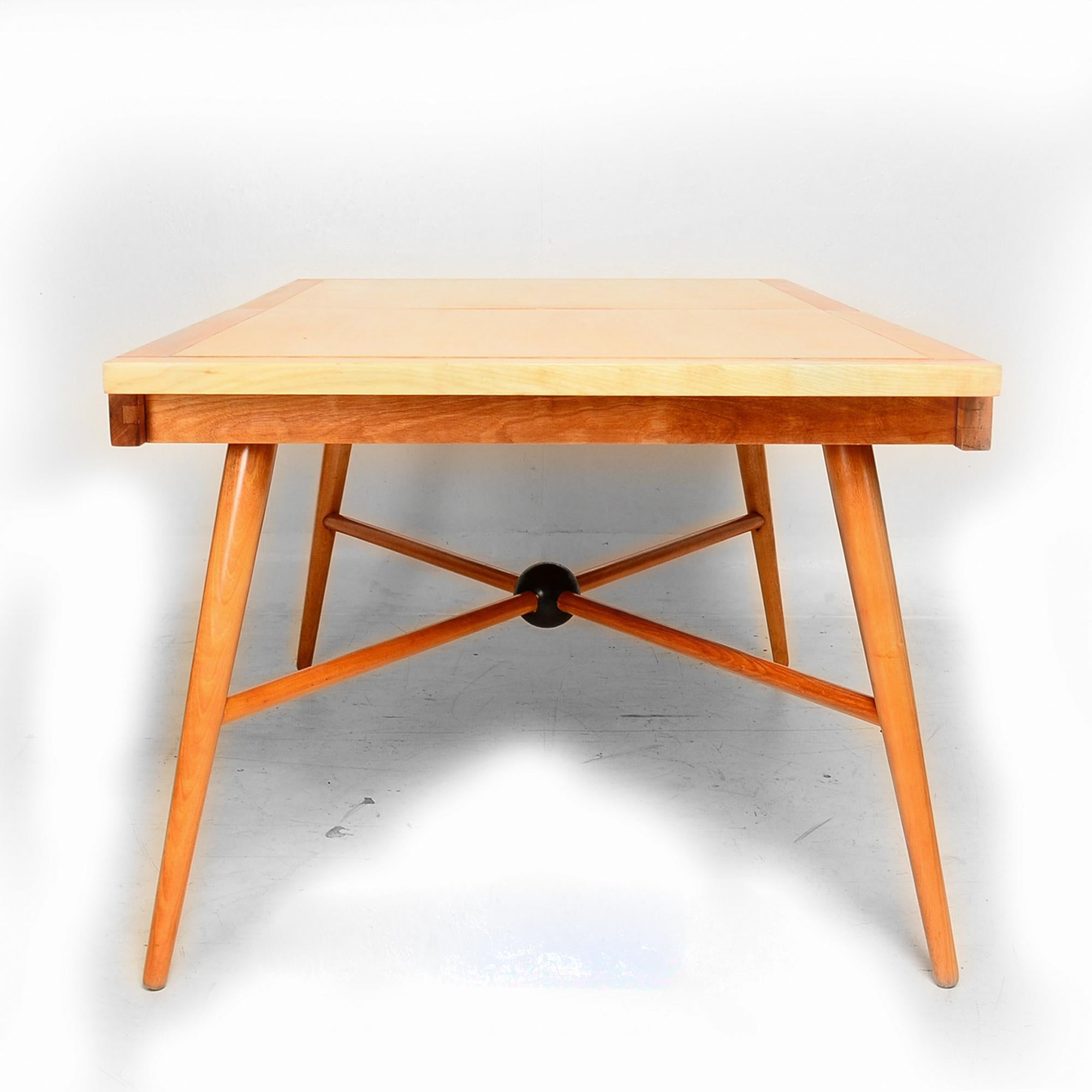 Paul McCobb Pleasant Maple Wood Dining Table Crafty Built in Extension 1950s  In Good Condition In Chula Vista, CA
