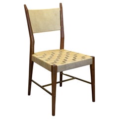 Vintage Paul McCobb Protype I Side Chair for Calvin Furniture Co. Woven Leather & Wood