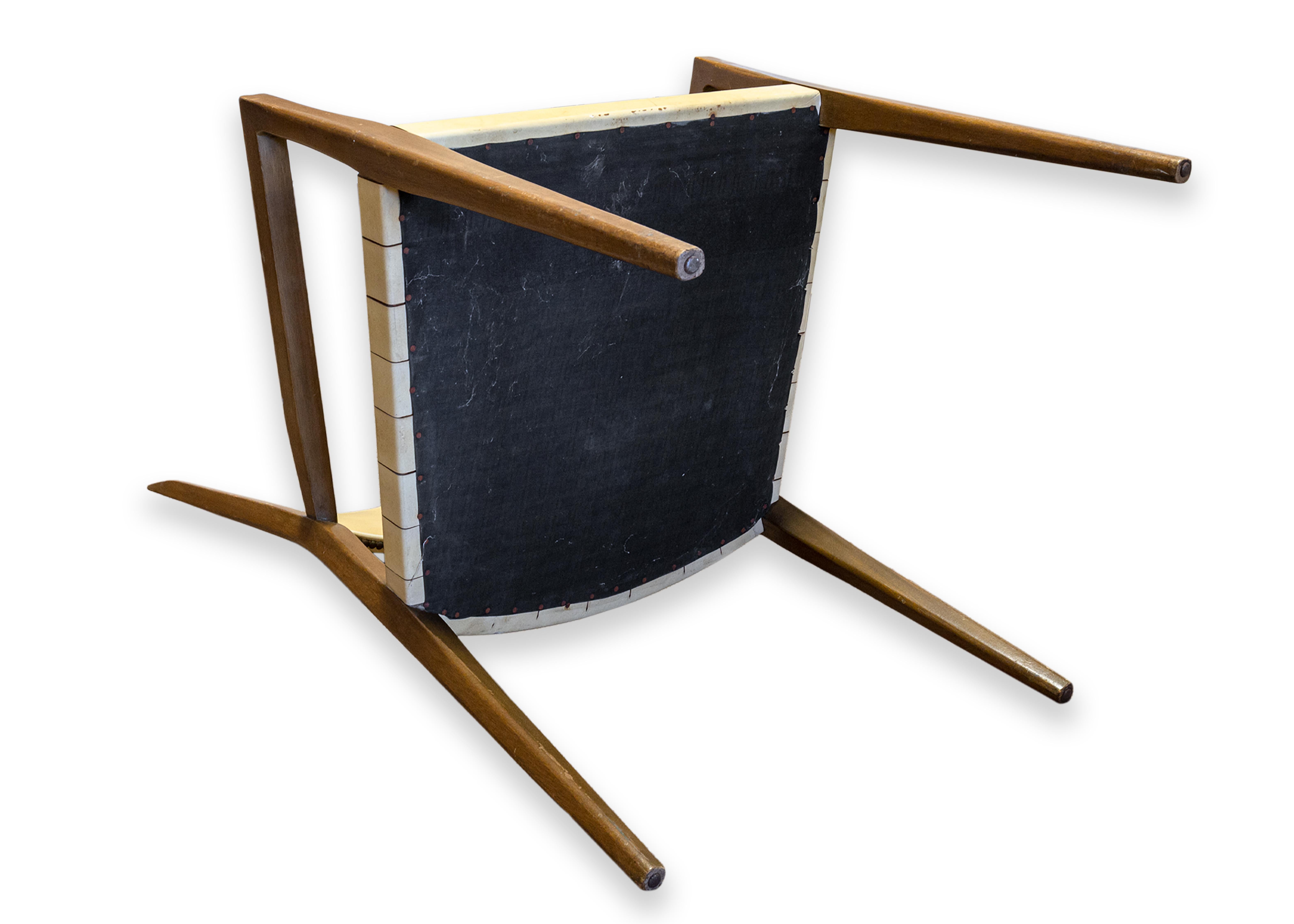 Paul McCobb Protype III Armchair for Calvin Furniture Co. Woven Leather & Wood For Sale 4