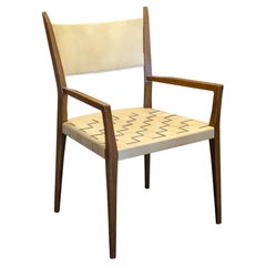 Paul McCobb Protype III Armchair for Calvin Furniture Co. Woven Leather & Wood