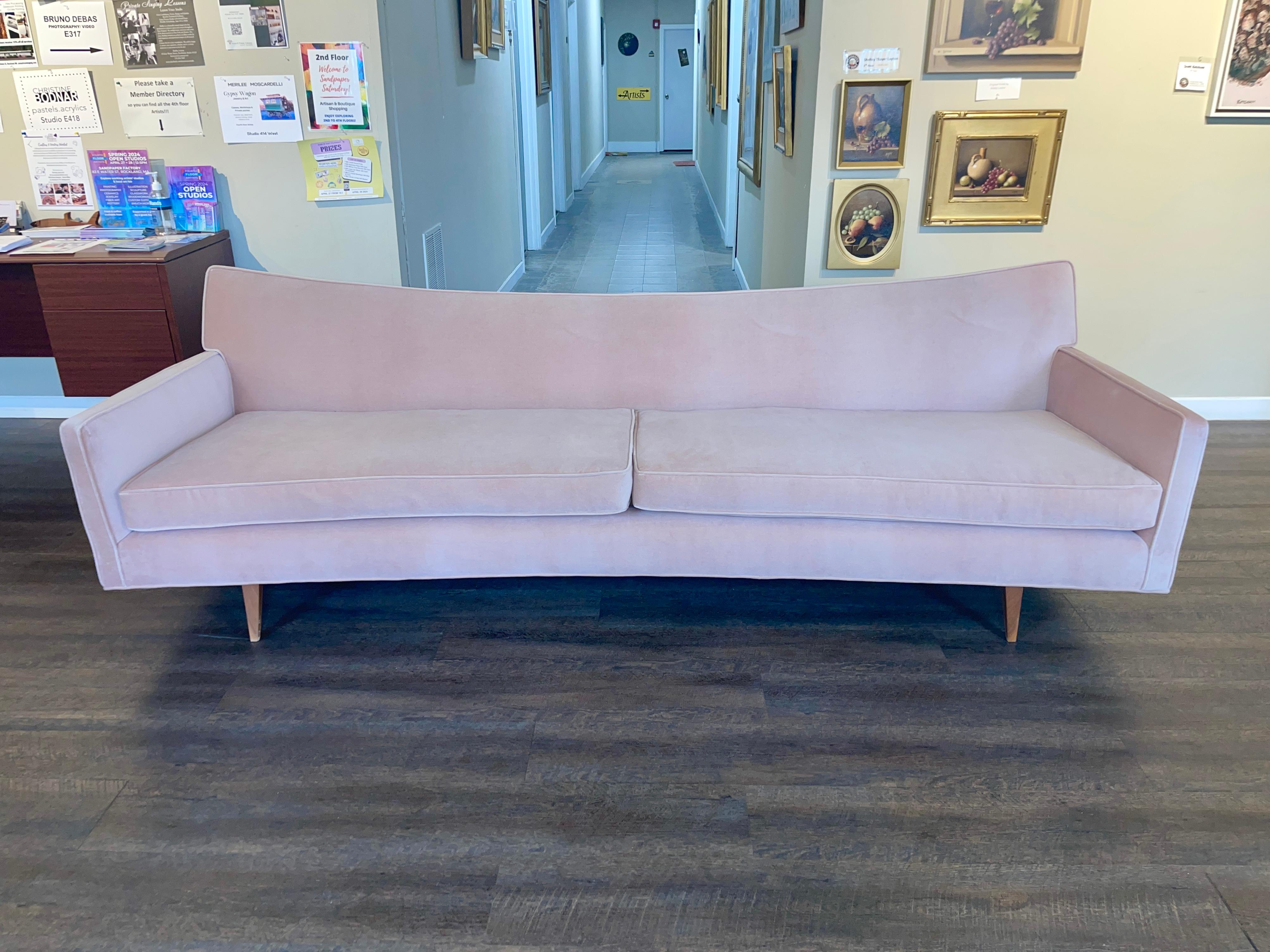 Mid-Century Modern Paul McCobb Shaped Back Sofa For Sale