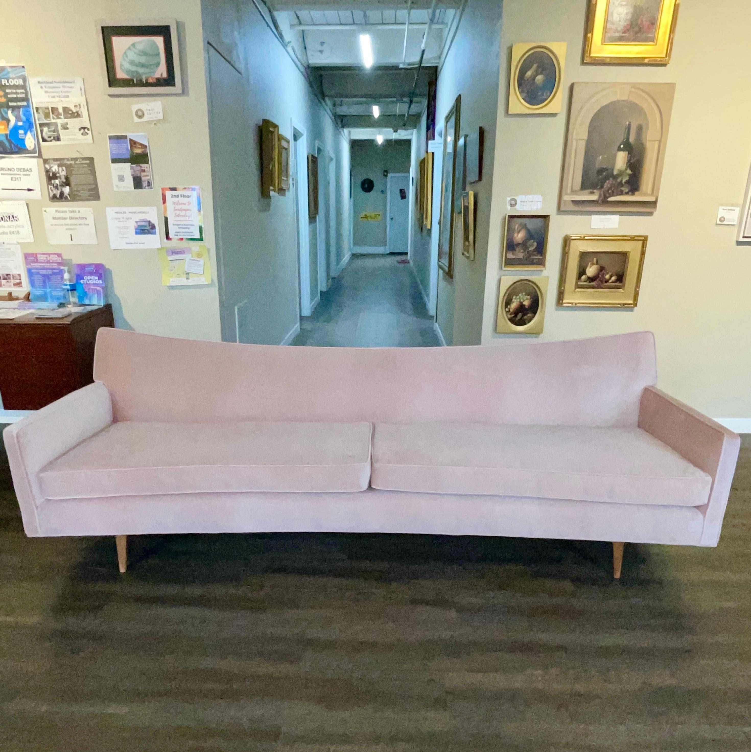 Mid-20th Century Paul McCobb Shaped Back Sofa For Sale