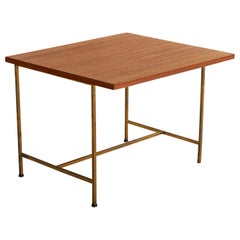 Paul McCobb, Side Table, Brass, Mahogany, USA, 1950s