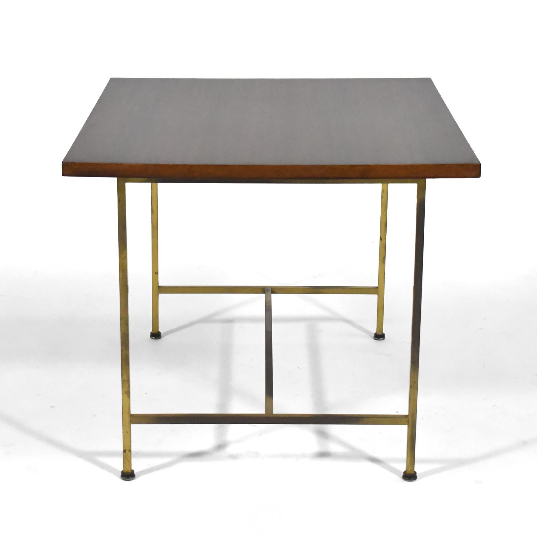 Mid-Century Modern Paul McCobb Side Table with Brass Base by Calvin For Sale