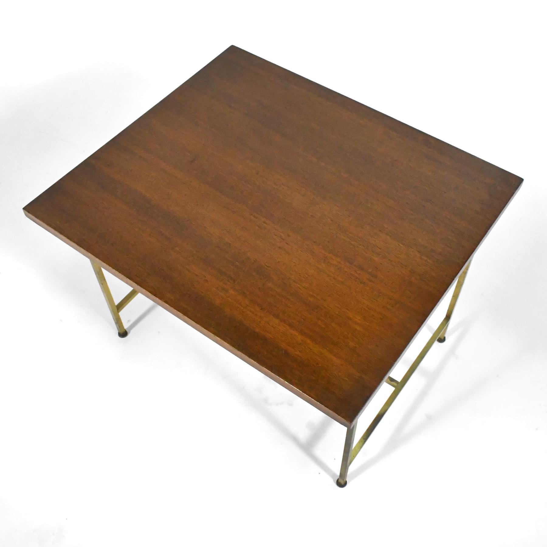 Mid-20th Century Paul McCobb Side Table with Brass Base by Calvin For Sale