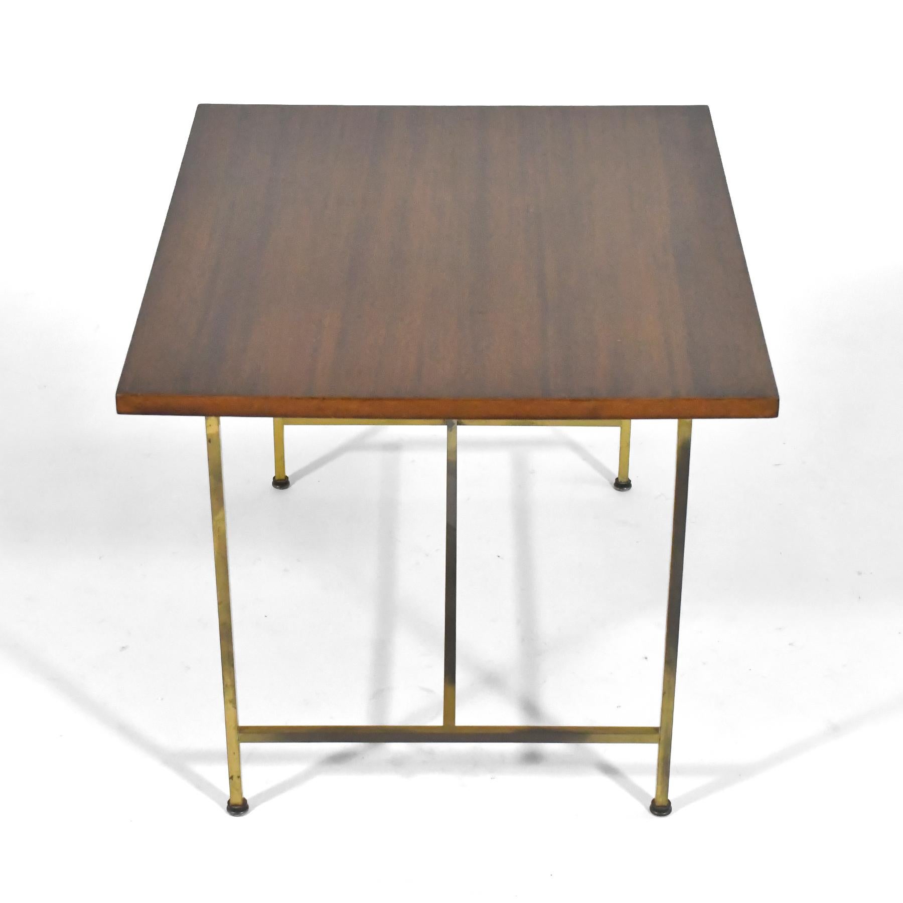Paul McCobb Side Table with Brass Base by Calvin For Sale 3