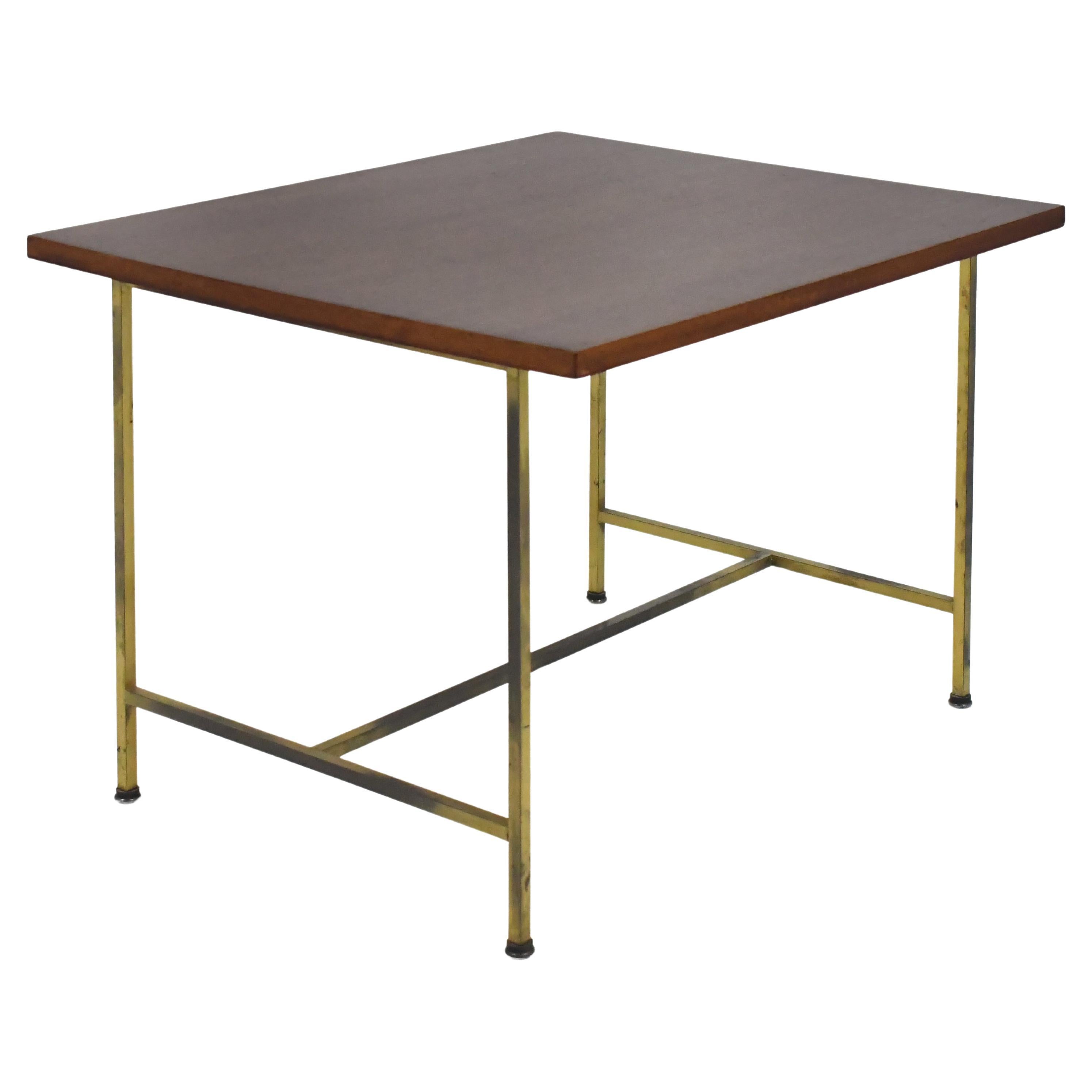 Paul McCobb Side Table with Brass Base by Calvin For Sale