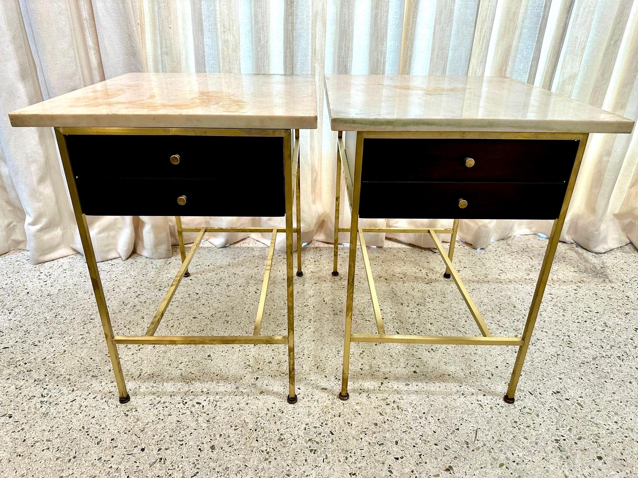Paul McCobb Side Tables #8712 with Original Marble Tops, PAIR For Sale 5