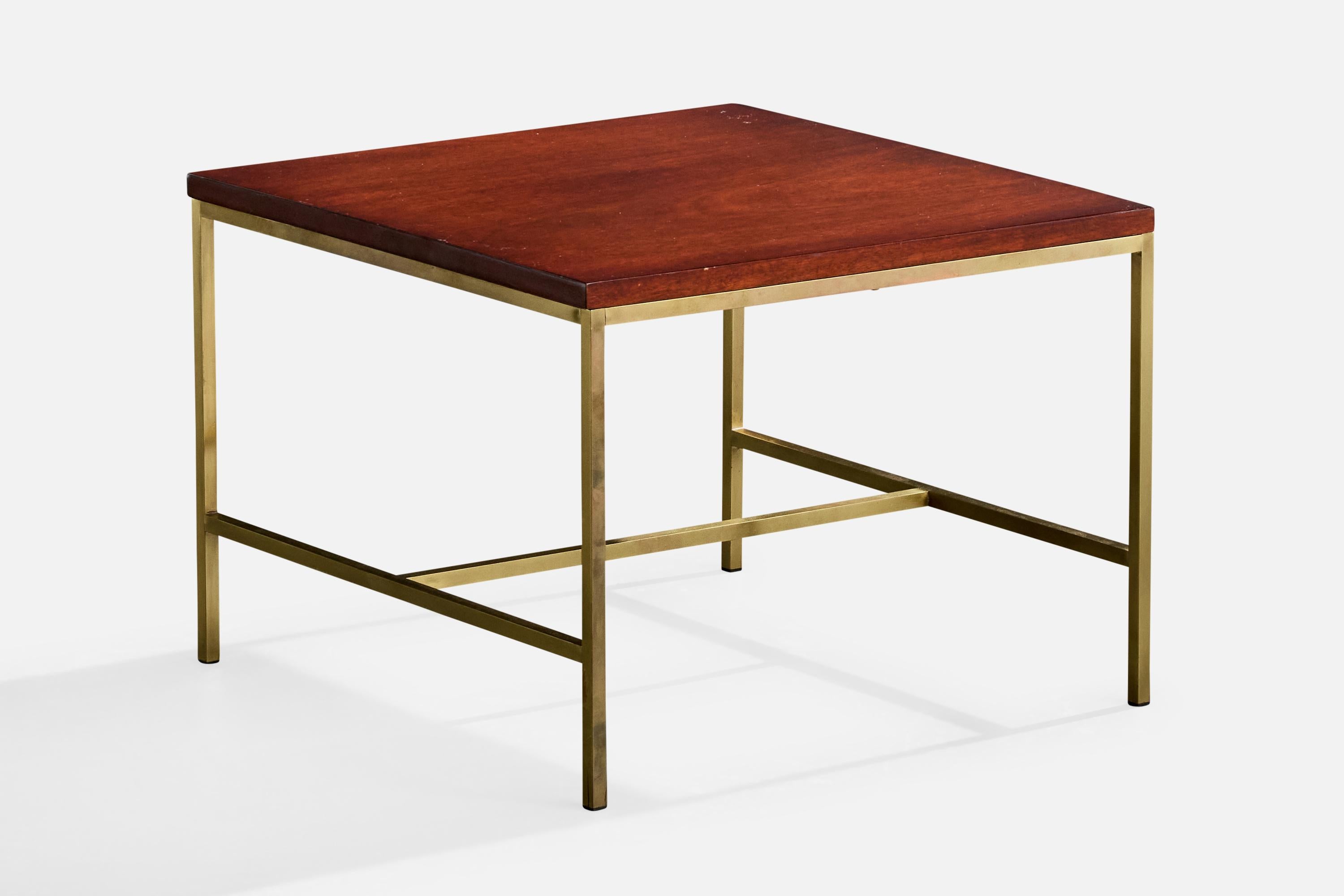 Americano Paul McCobb, Tavolini, Ottone, Mogano, USA, anni '50 in vendita