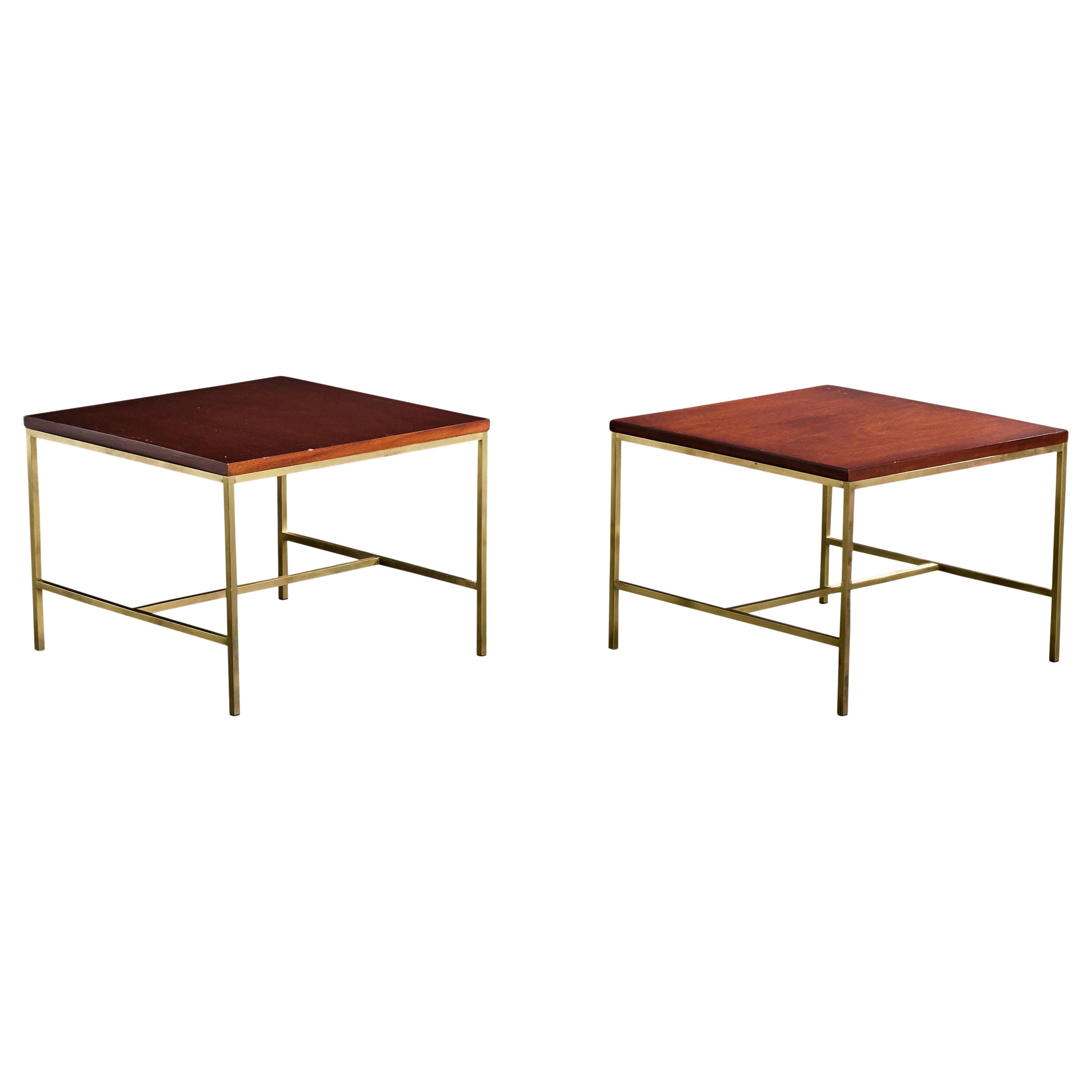 Paul McCobb, Tavolini, Ottone, Mogano, USA, anni '50