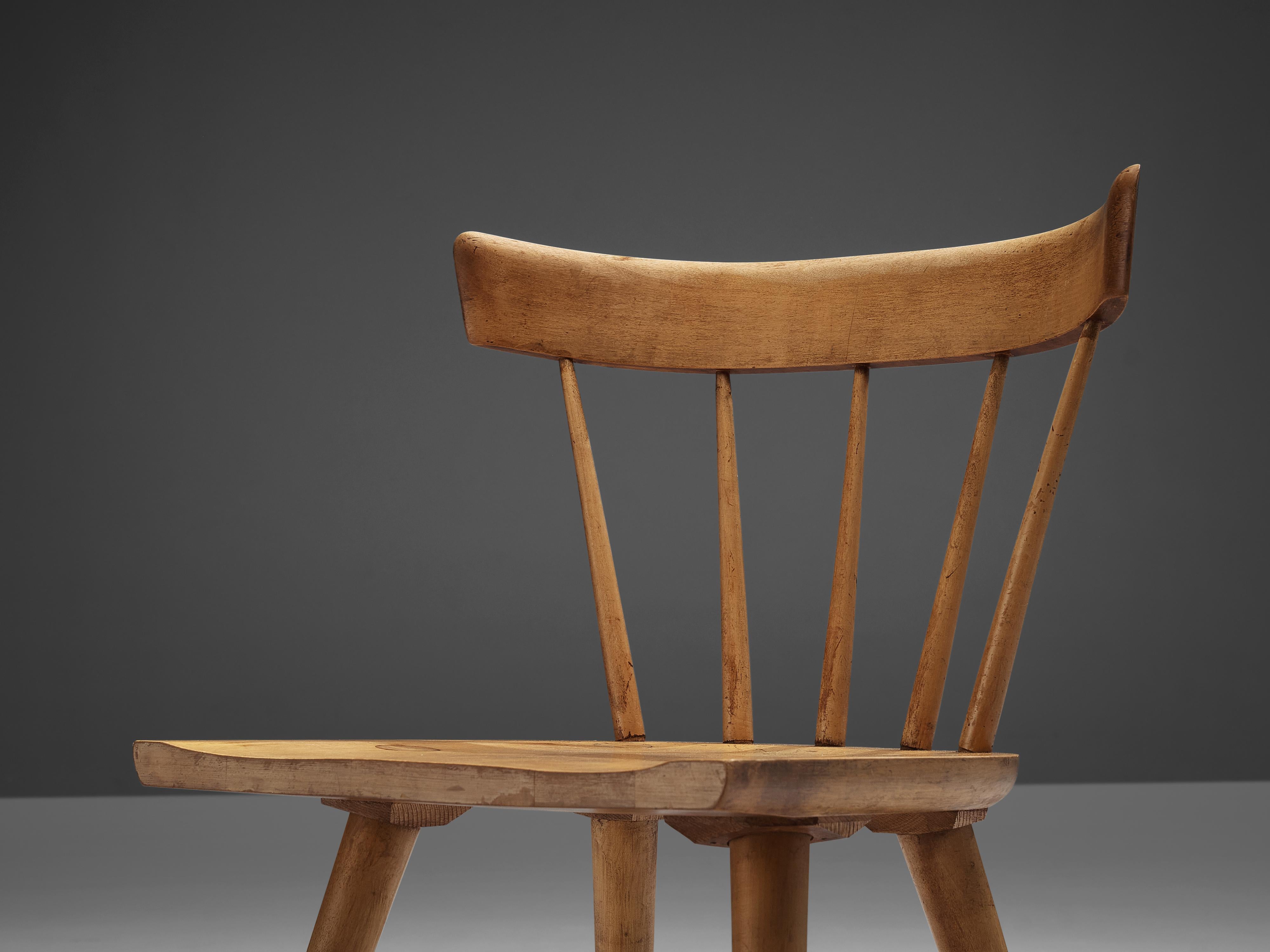 Mid-Century Modern Paul McCobb Spindle Chair in Patinated Birch