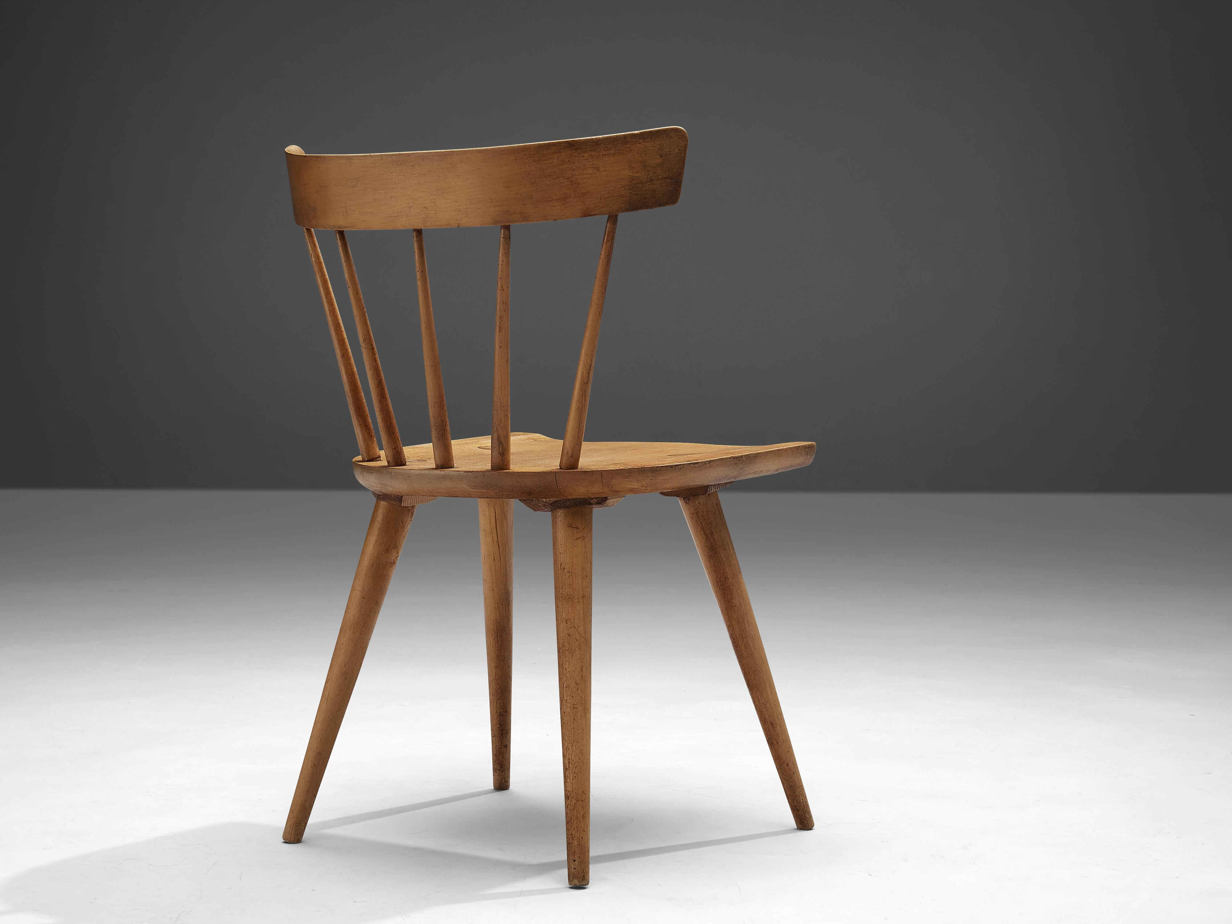 American Paul McCobb Spindle Chair in Patinated Birch
