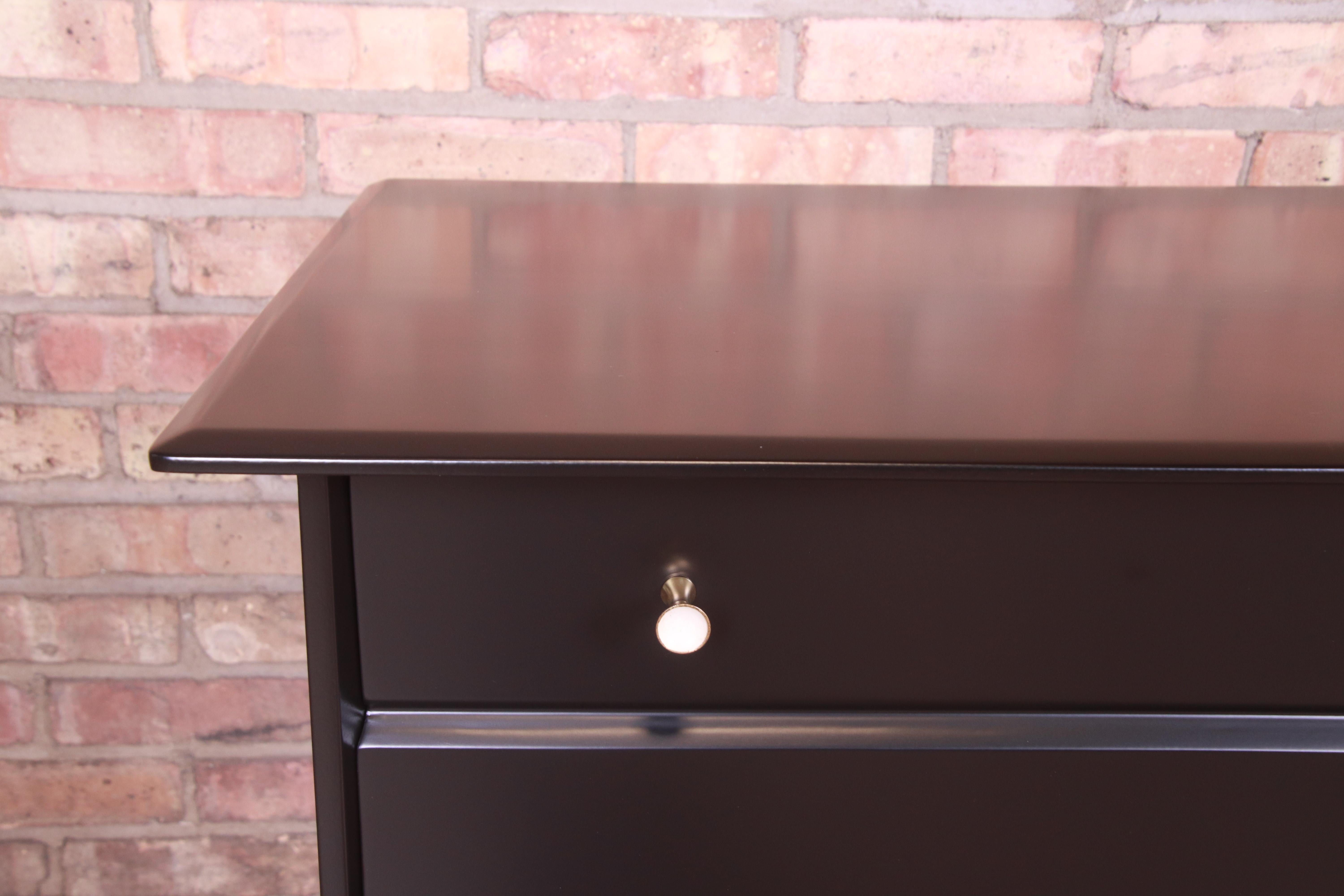 Paul McCobb Style Black Lacquered Dresser by Heywood Wakefield, Newly Refinished 4
