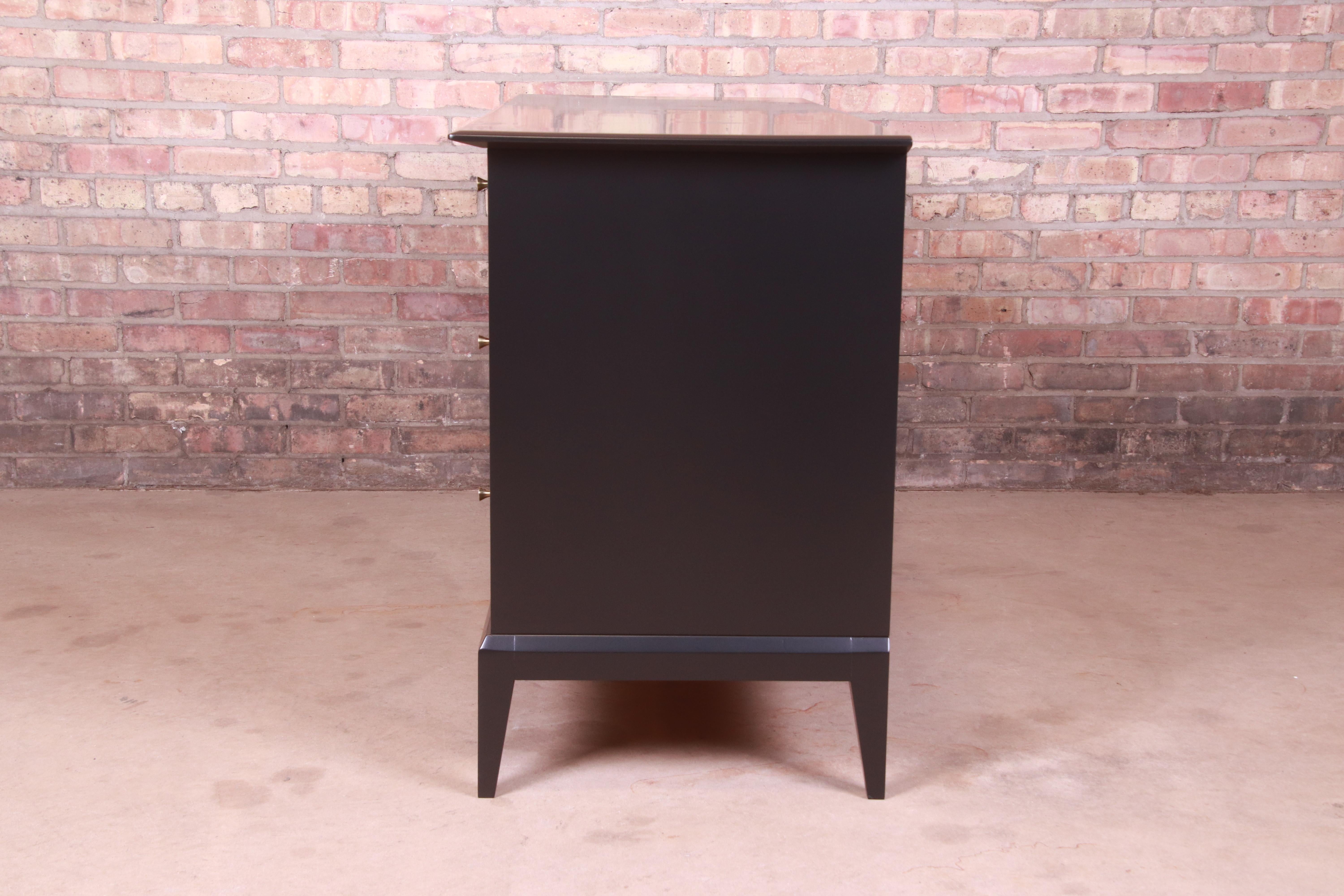 Paul McCobb Style Black Lacquered Dresser by Heywood Wakefield, Newly Refinished 7