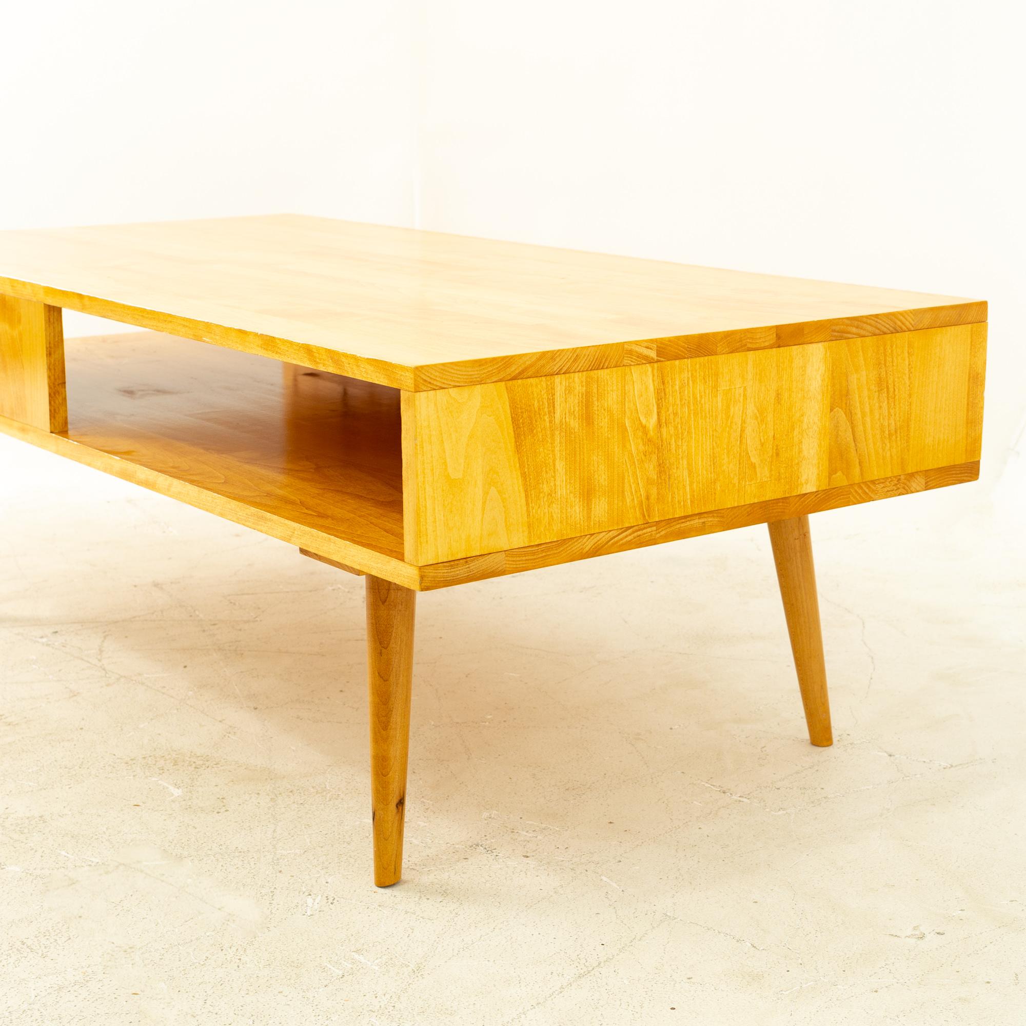 Wood Paul McCobb Style Mid Century Blonde Coffee Table