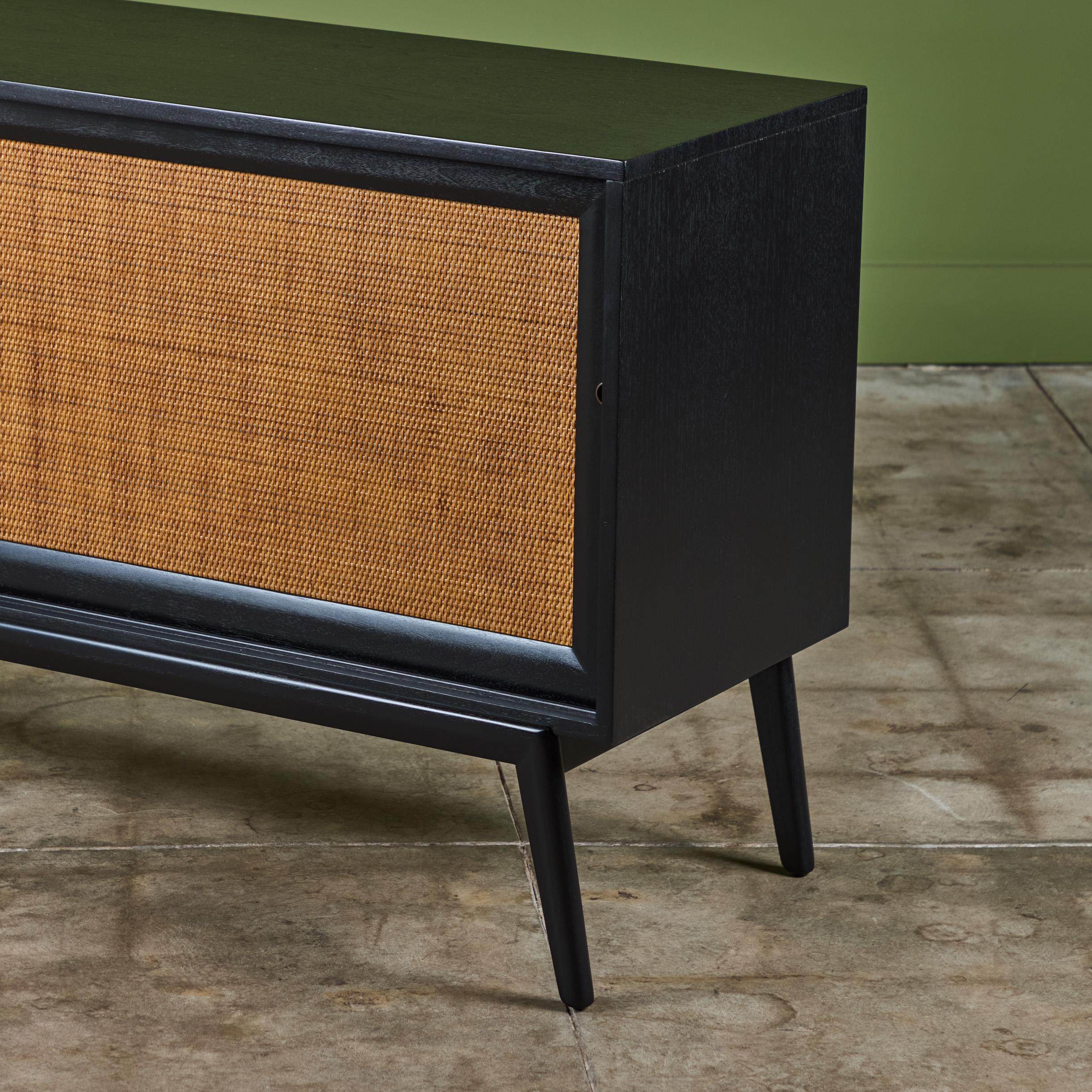 Paul McCobb Style Credenza with Cane Door Fronts 4
