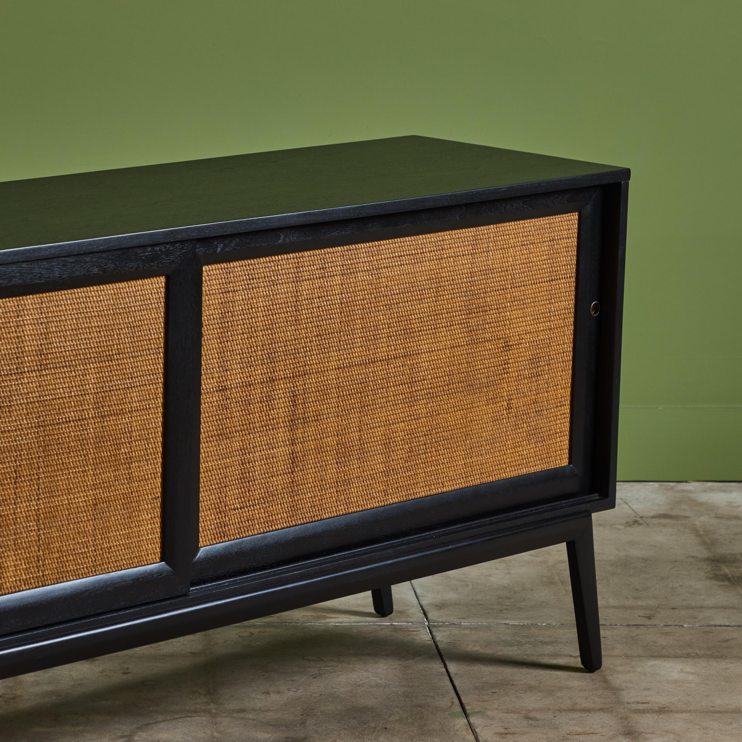 Paul McCobb Style Credenza with Cane Door Fronts 5
