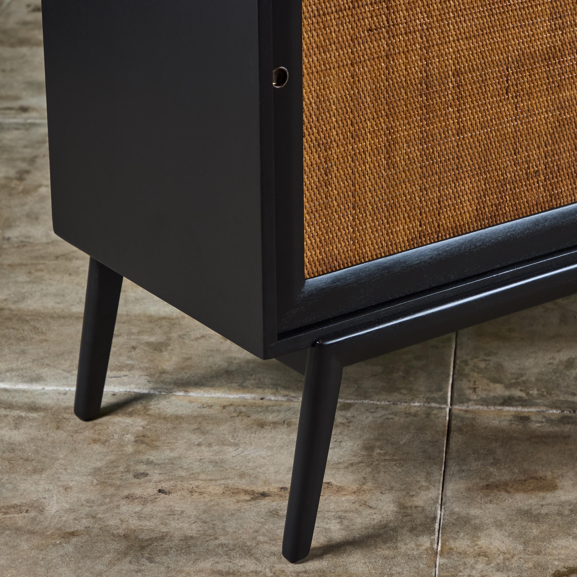 Paul McCobb Style Credenza with Cane Door Fronts 7