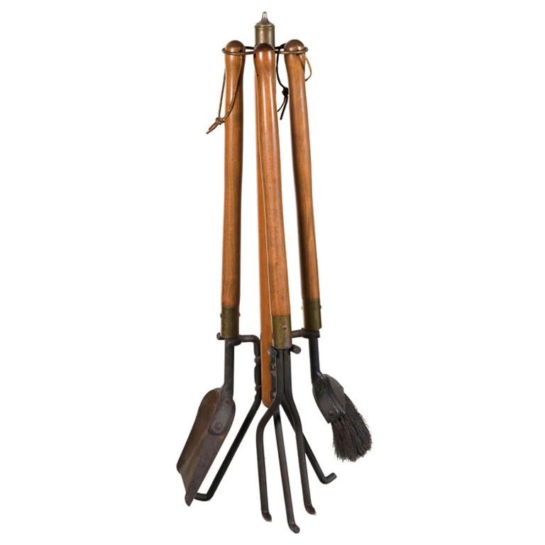 Paul McCobb Style Fireplace Tools on a Tripod Stand