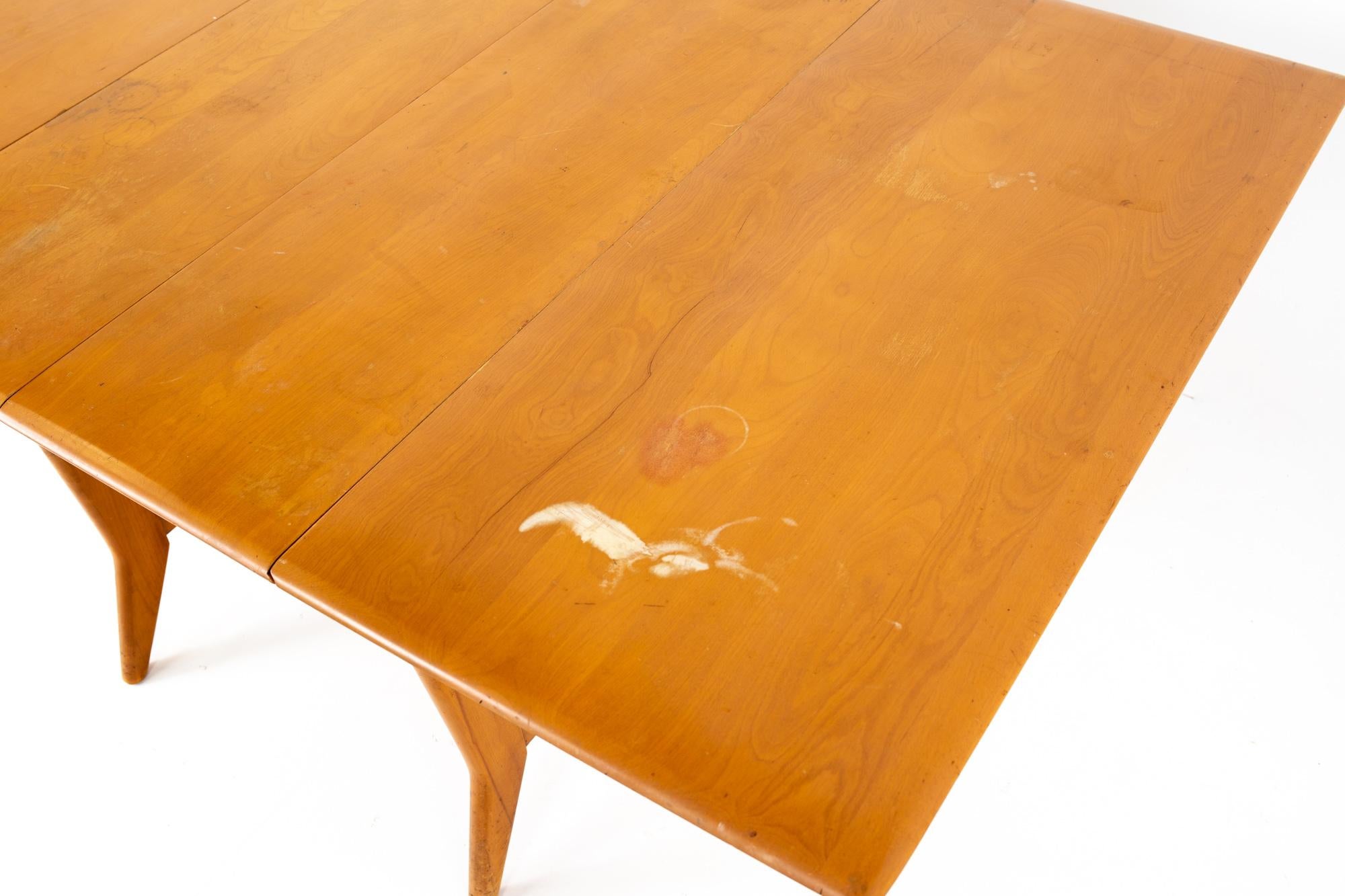 Wood  Mid Century Drop-Leaf Dining Table