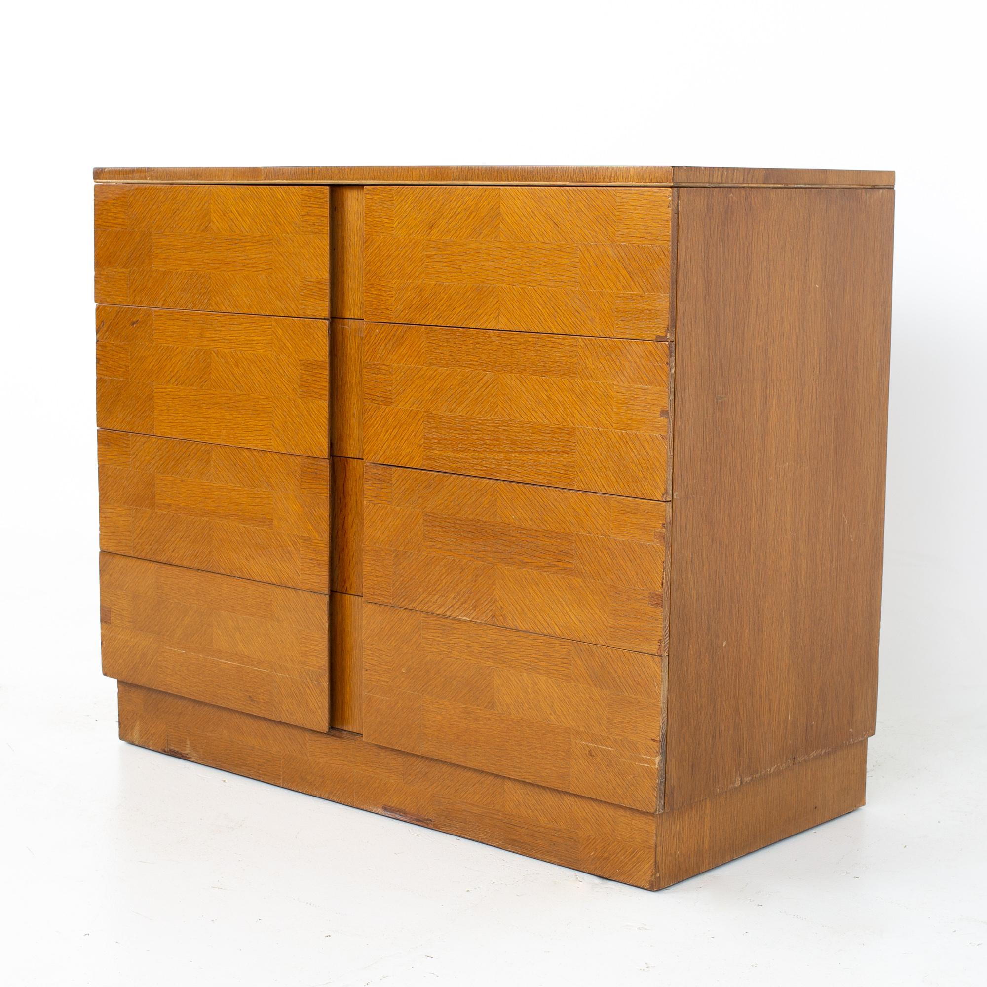 Paul McCobb style Irwin mid century blonde dresser
Dresser measures: 38 wide x 18 deep x 32 inches high

All pieces of furniture can be had in what we call restored vintage condition. That means the piece is restored upon purchase so it’s free of
