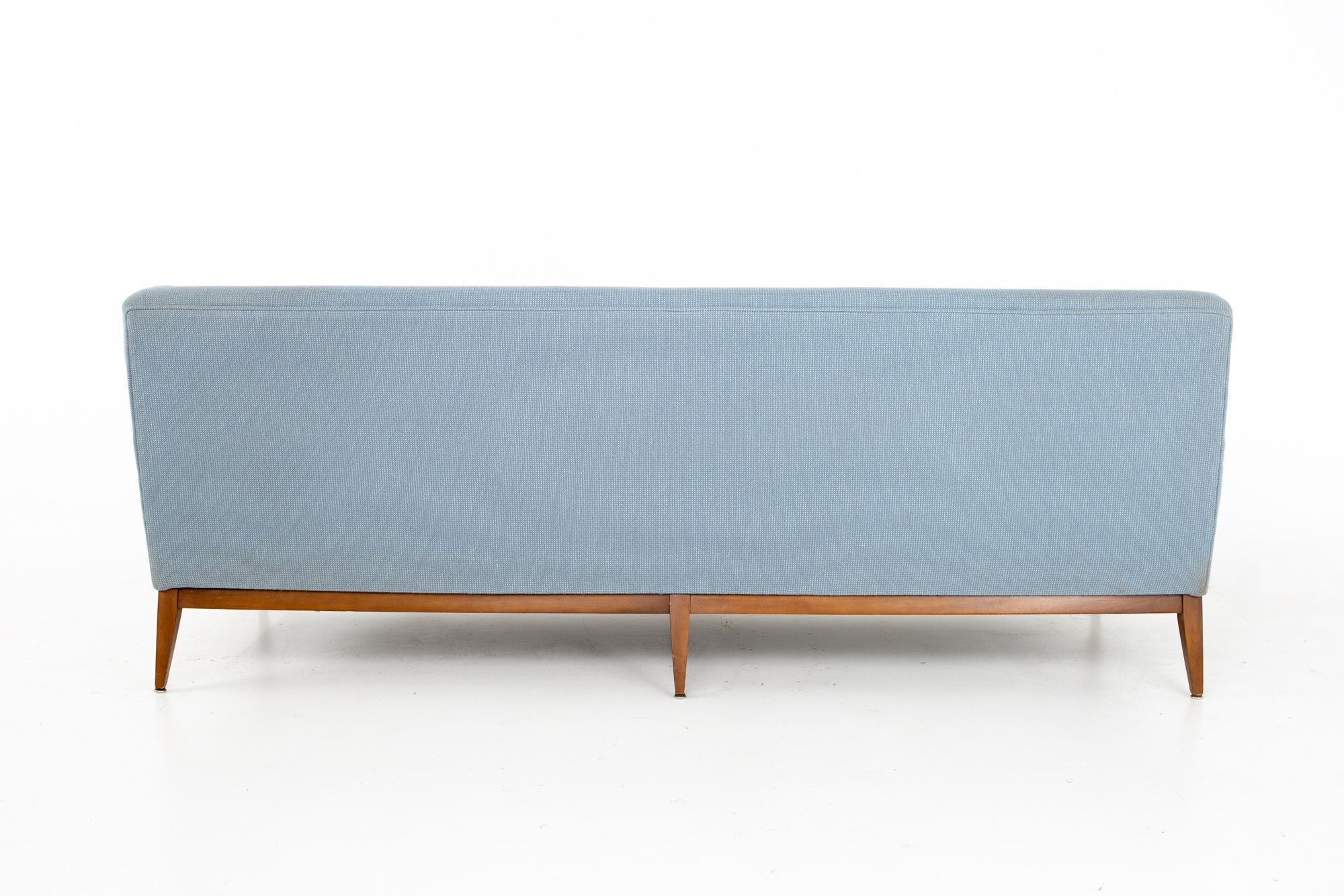 Paul McCobb Style Mid Century Blue Sofa 4