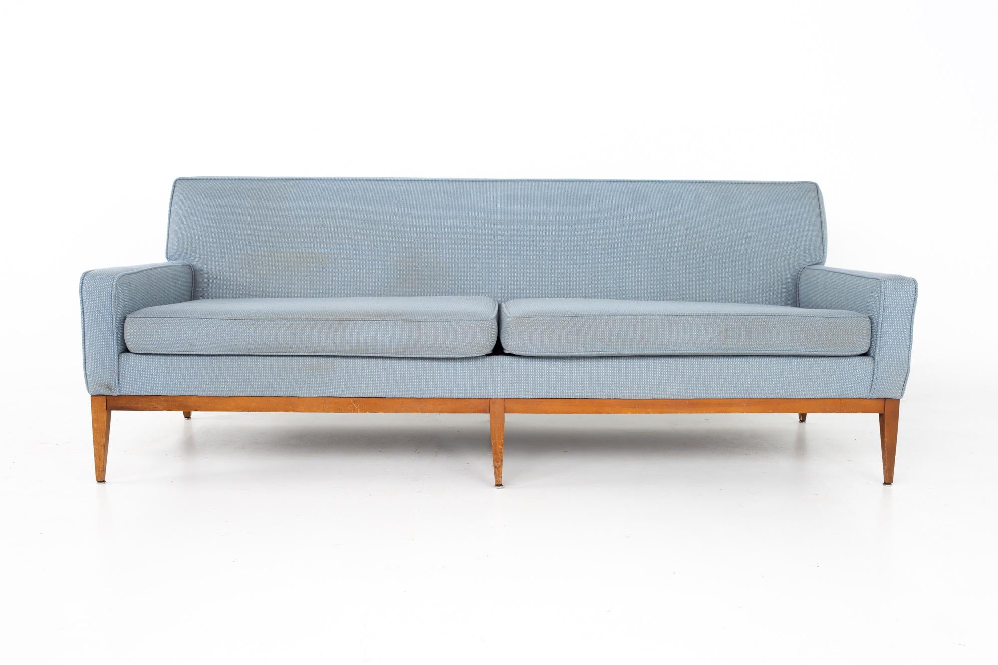 Mid-Century Modern Paul McCobb Style Mid Century Blue Sofa